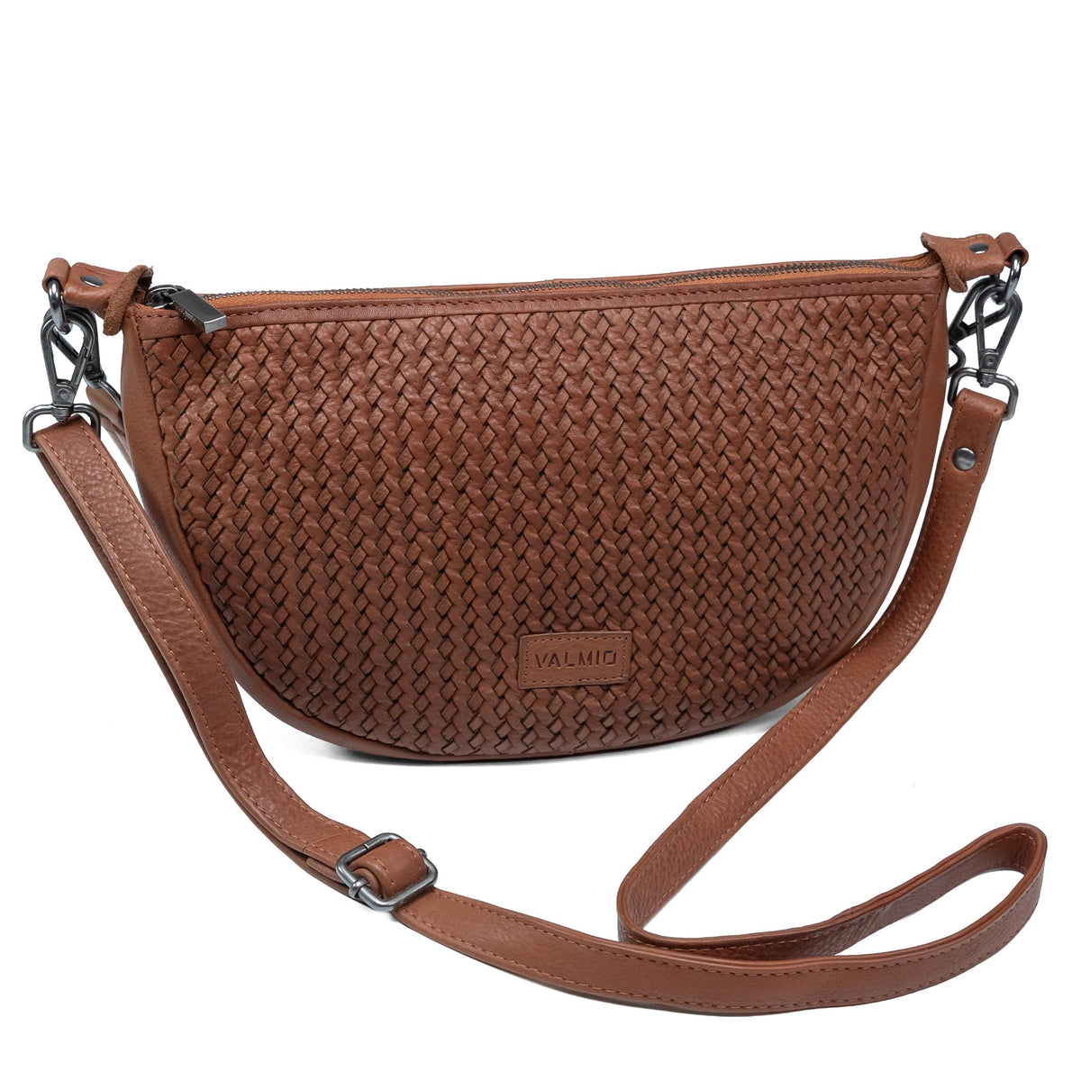 Women's Leather Crossbody Bag Valmio Nella - Brown
