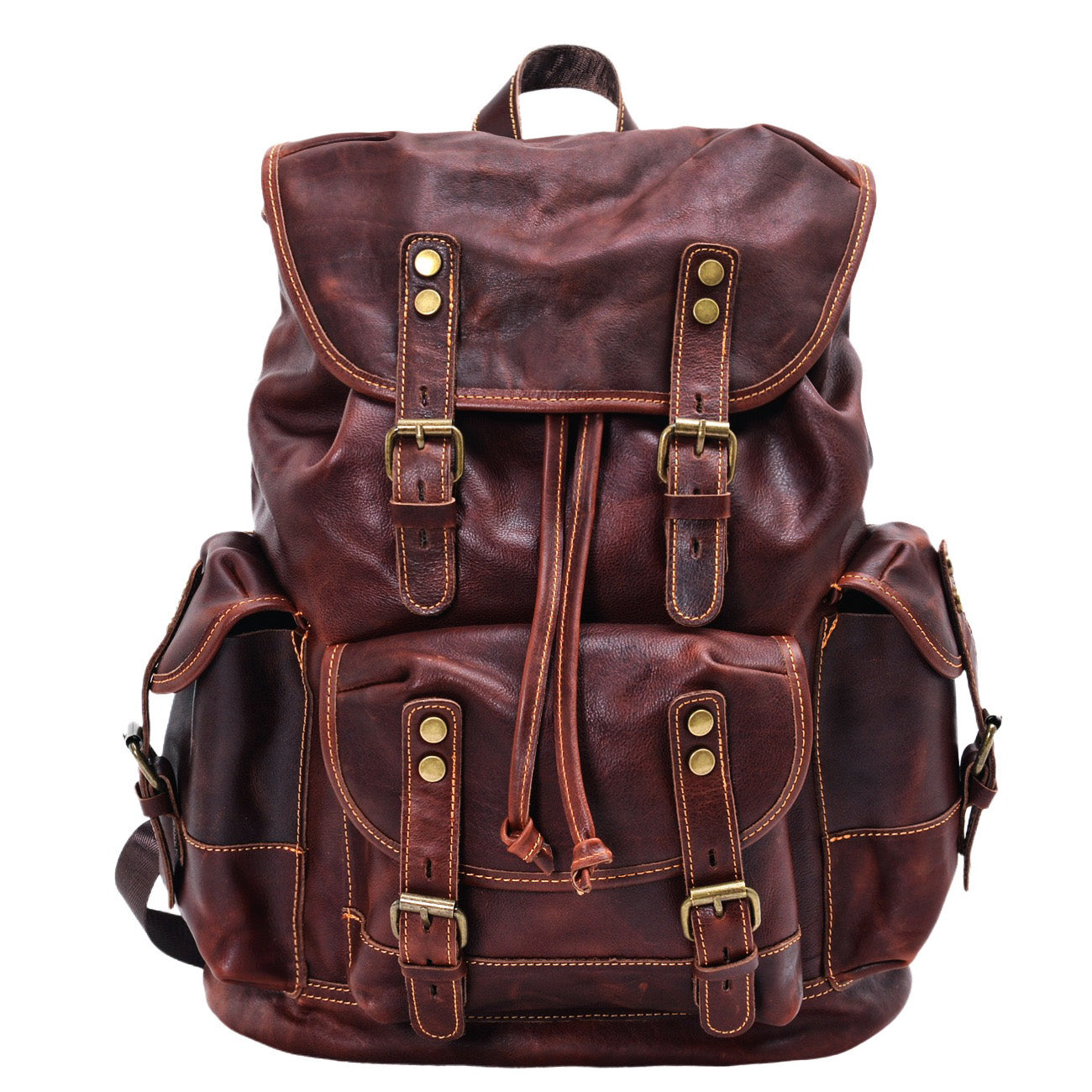 Sac à dos en cuir Valmio Norden - marron