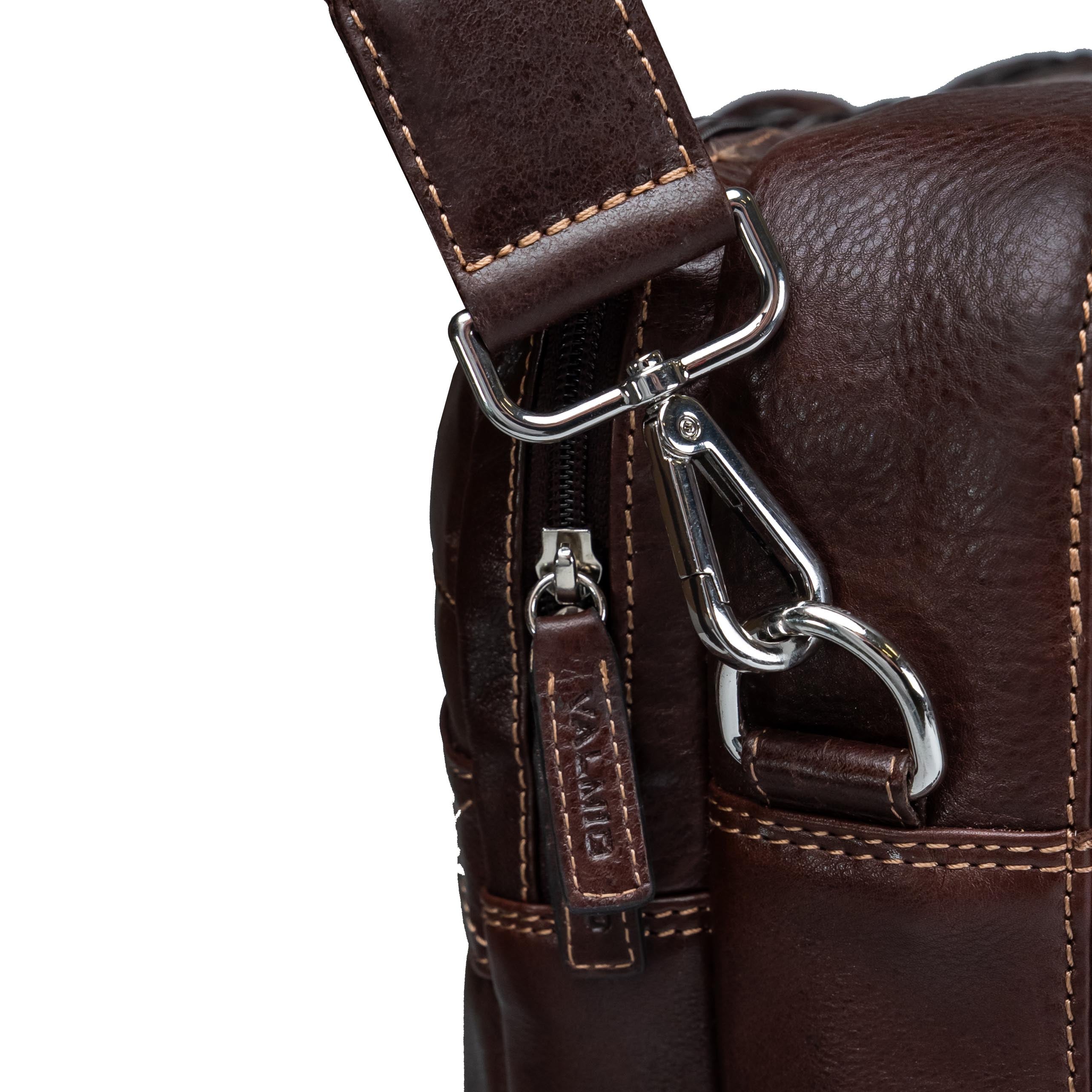Bolso Valmio Vigo de cuero genuino marrón