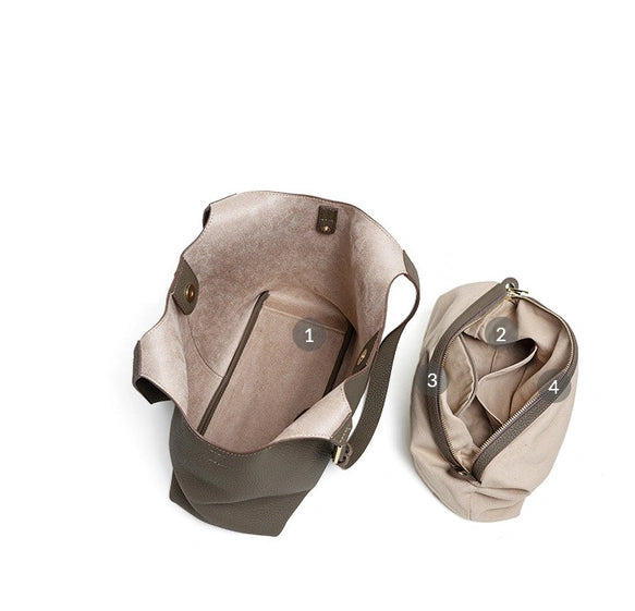 Bolso de cuero para mujer Valmio Terina - café