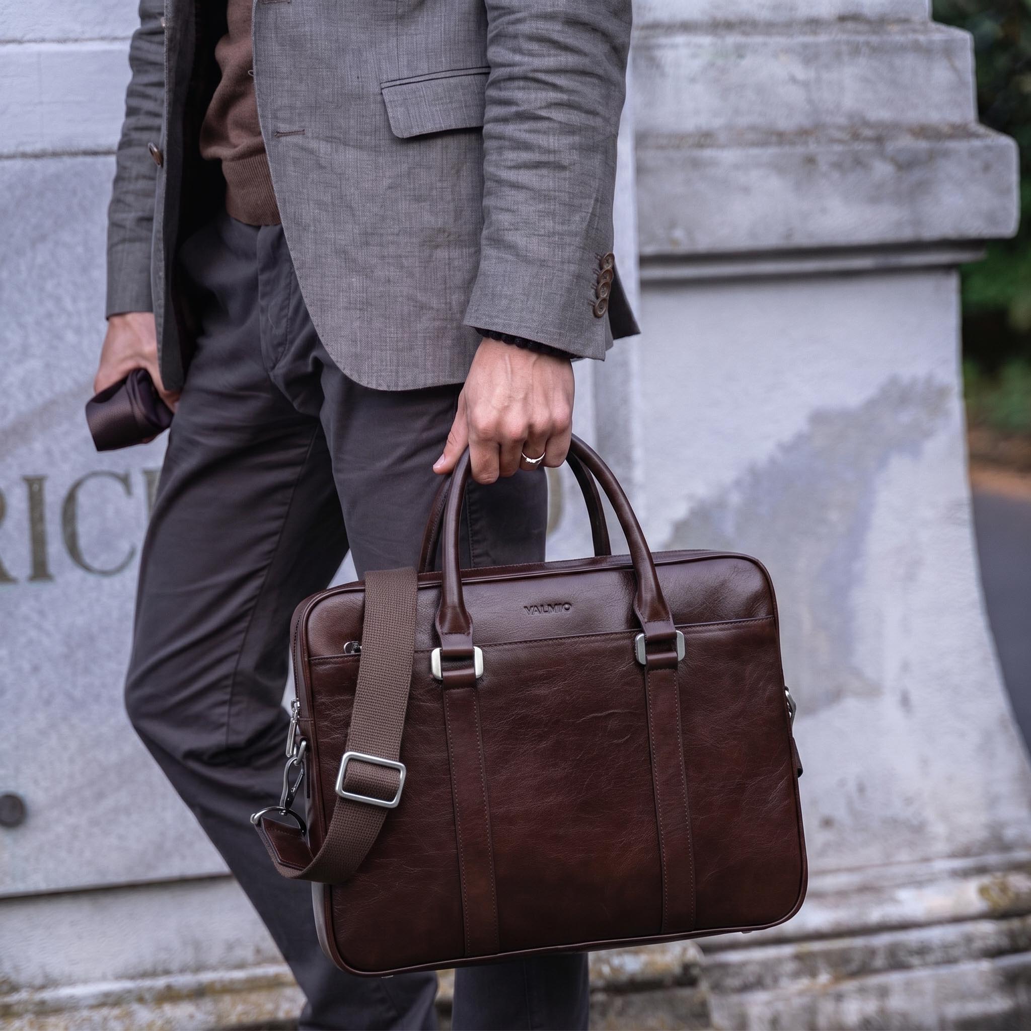 Valmio Classic Herren-Ledertasche - Braun