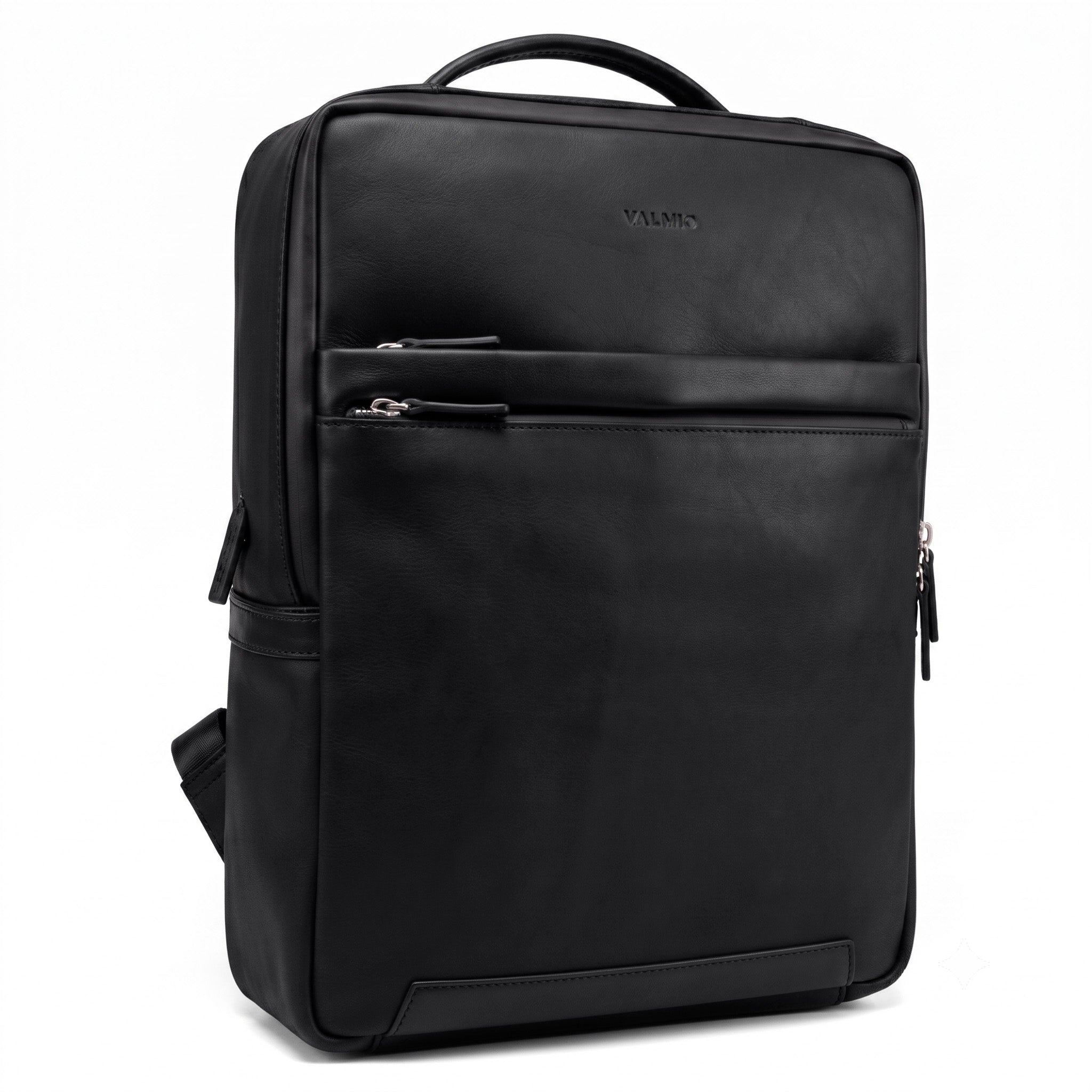 Black Leather Backpack Valmio Hunter