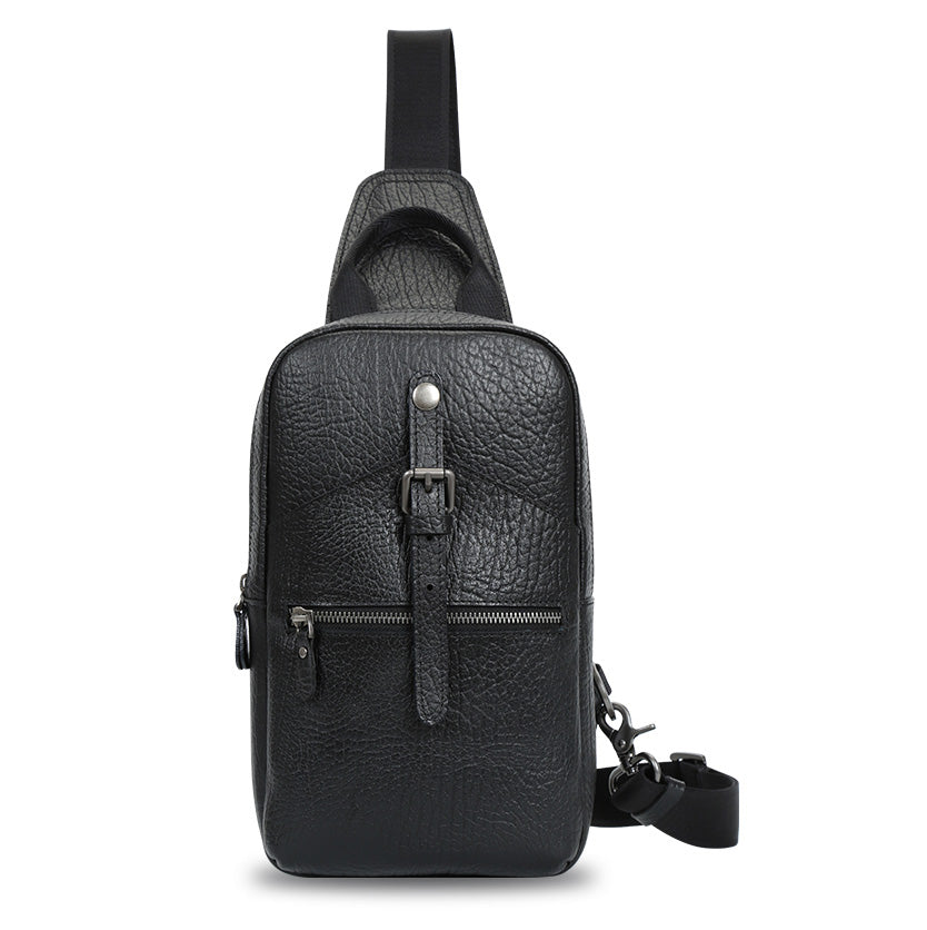 Black Leather Crossbody Bag Valmio Varden