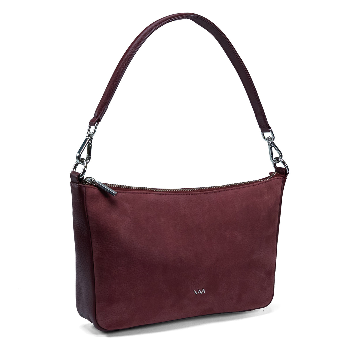 Women's Leather Shoulder Bag Valmio Bella - Burgundy