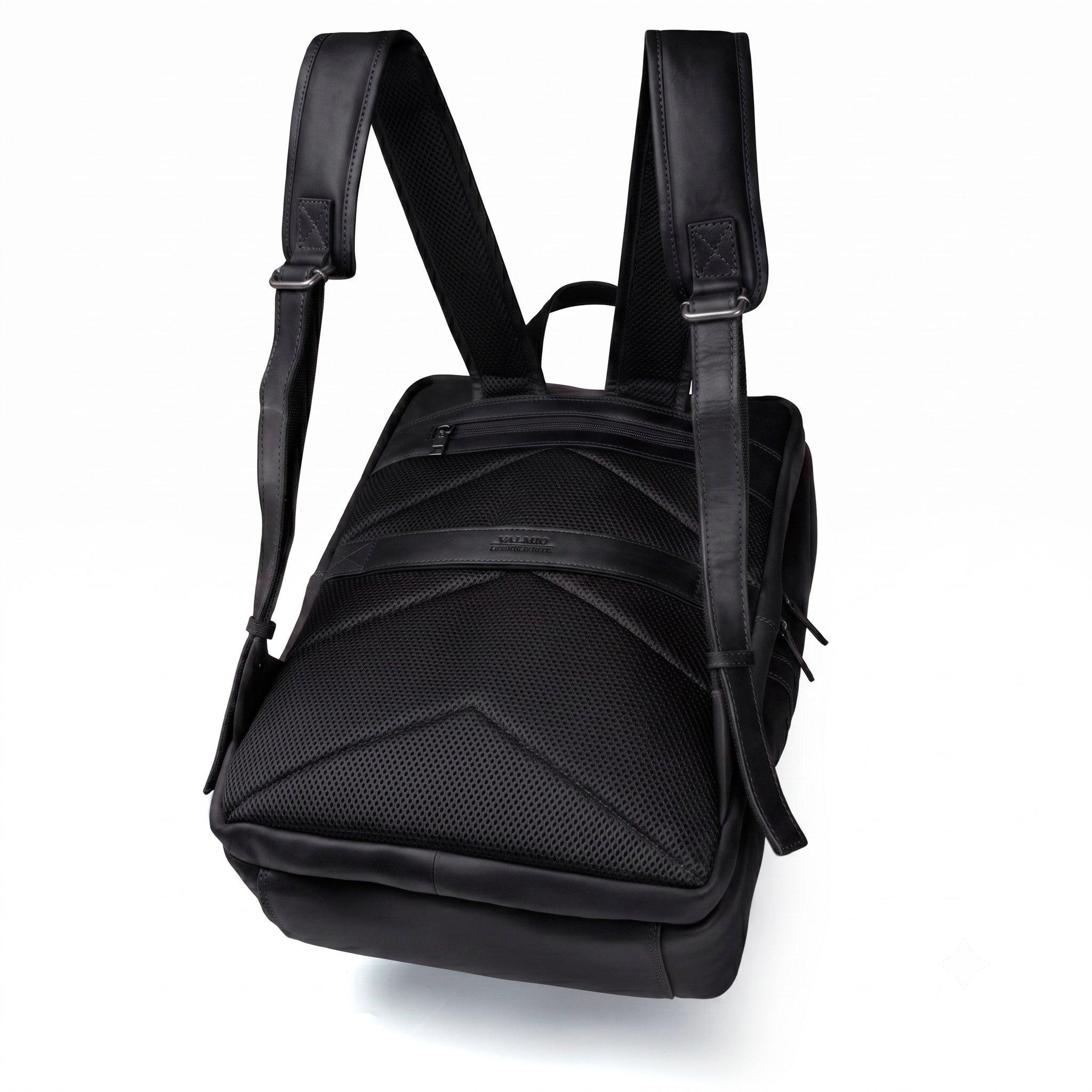 Black Leather Backpack Valmio Hunter