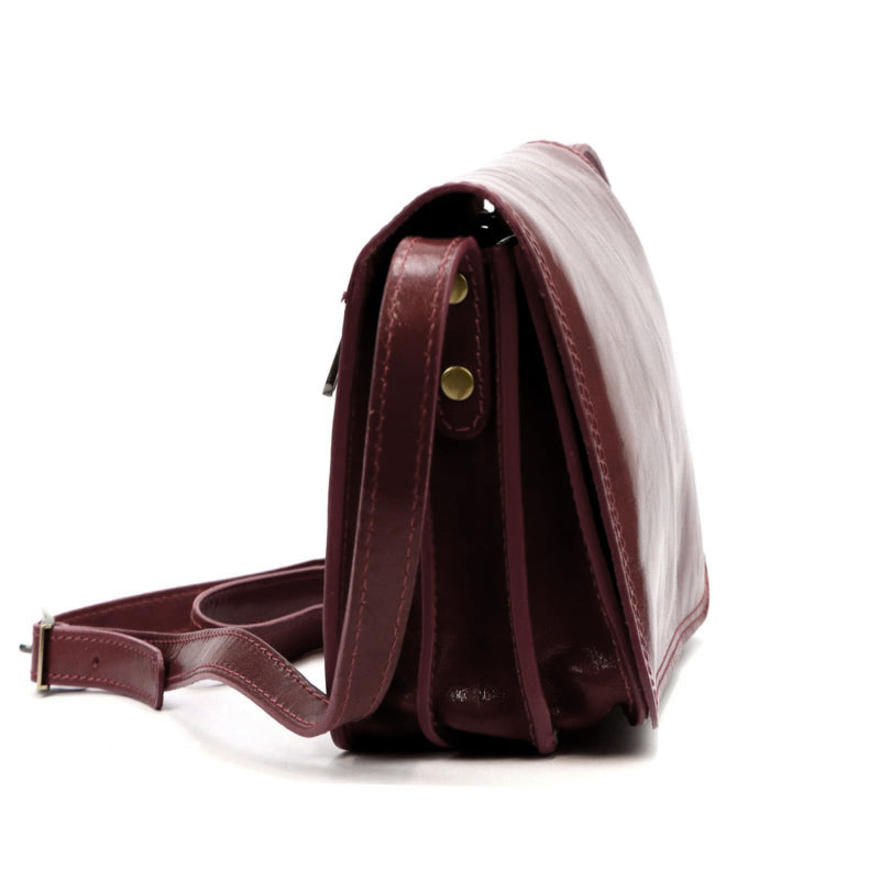 Leather women's handbag FLORENCE 108 red