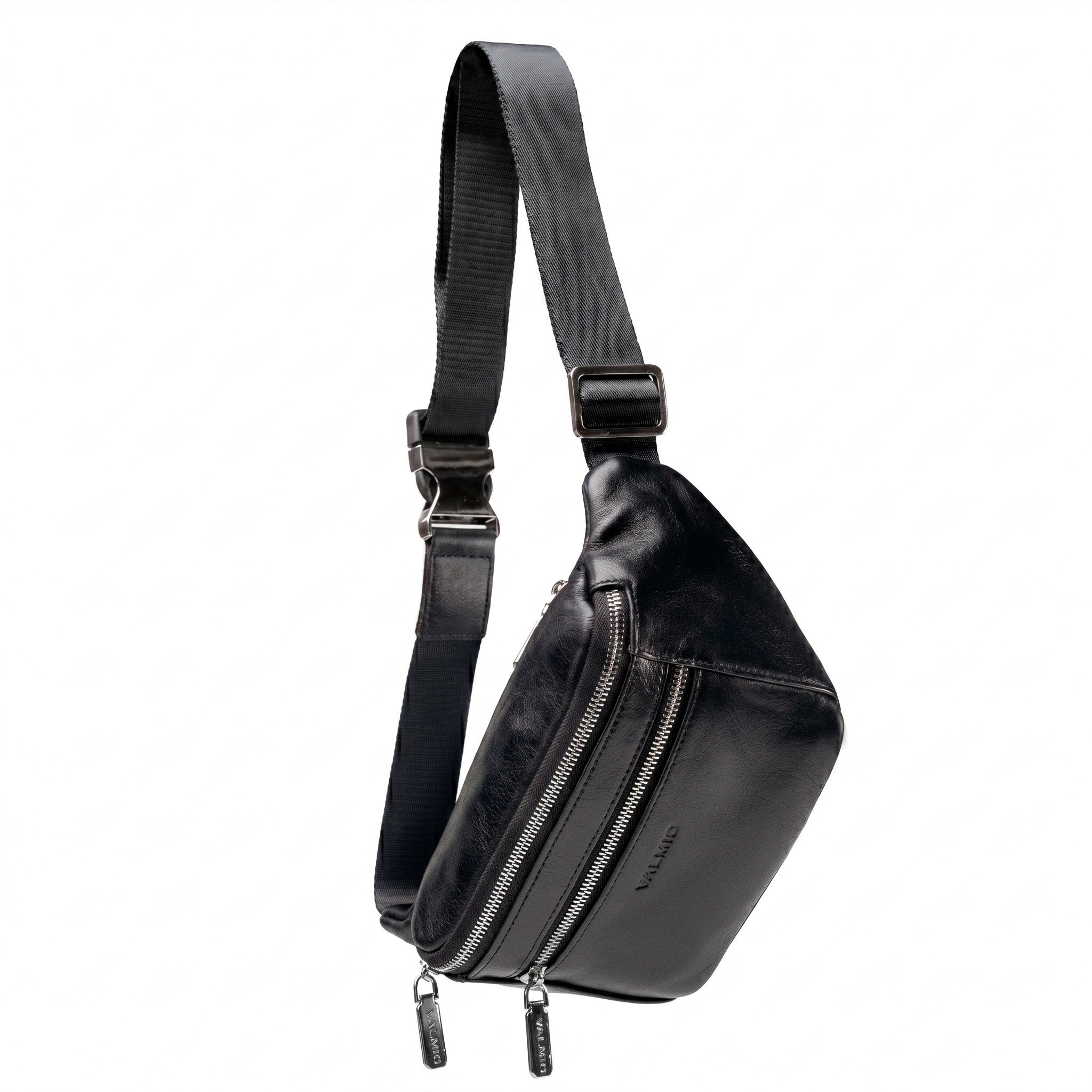 Valmio Gantry Herren Leder-Gürteltasche - schwarz