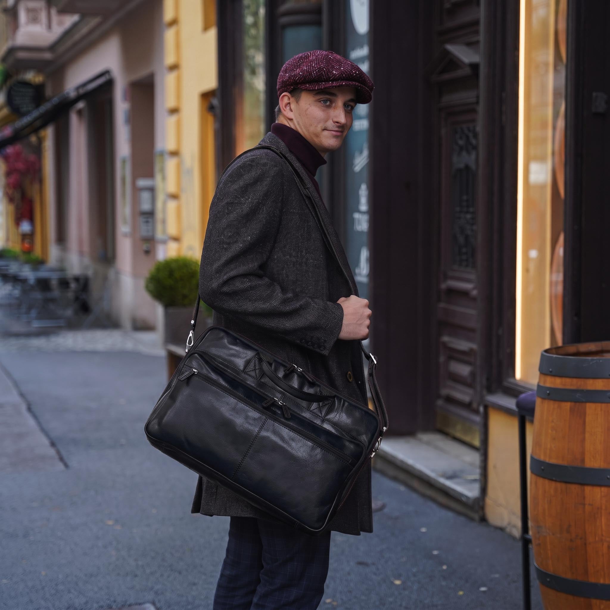Valmio Vigo Genuine Leather Bag Black