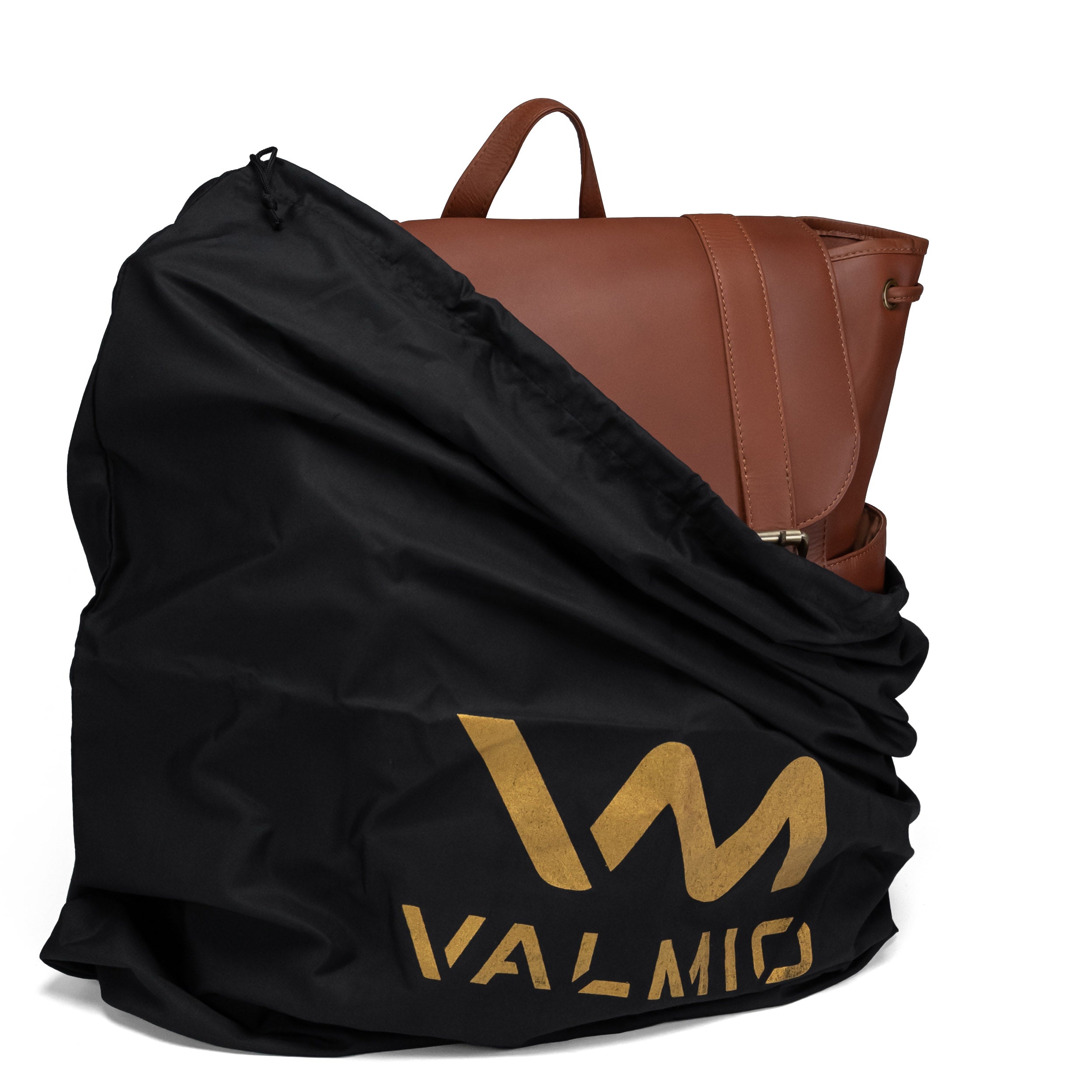 Valmio Noble Leather Backpack Dark Cognac