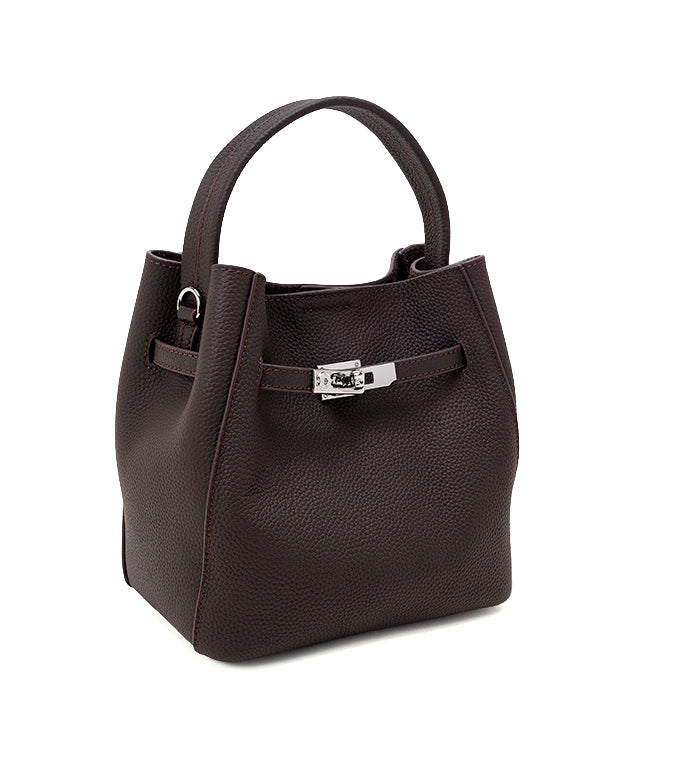 Sac à main pour femme en cuir Valmio Lonira - marron foncé