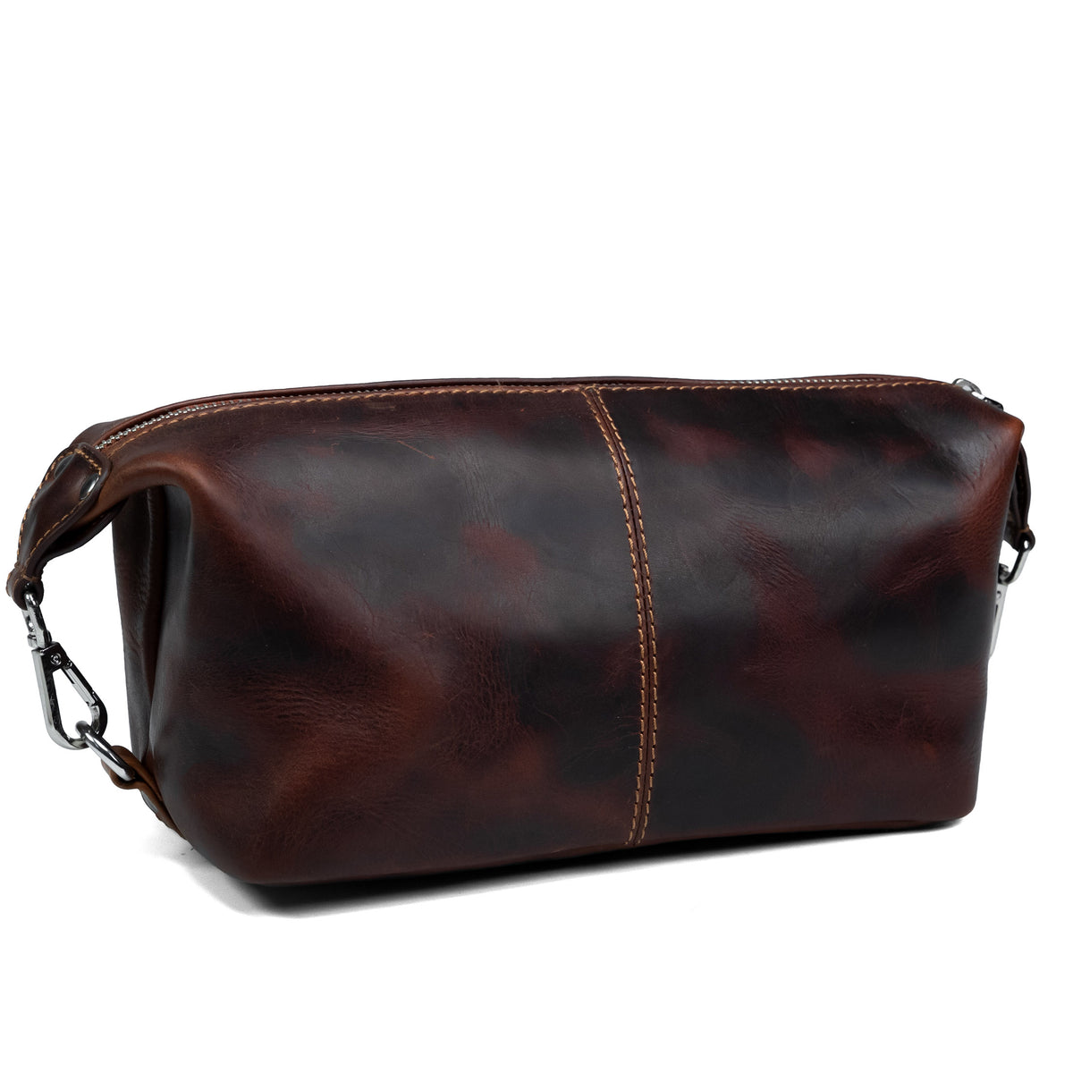 Trousse de toilette pour homme en cuir marron Valmio Kabo