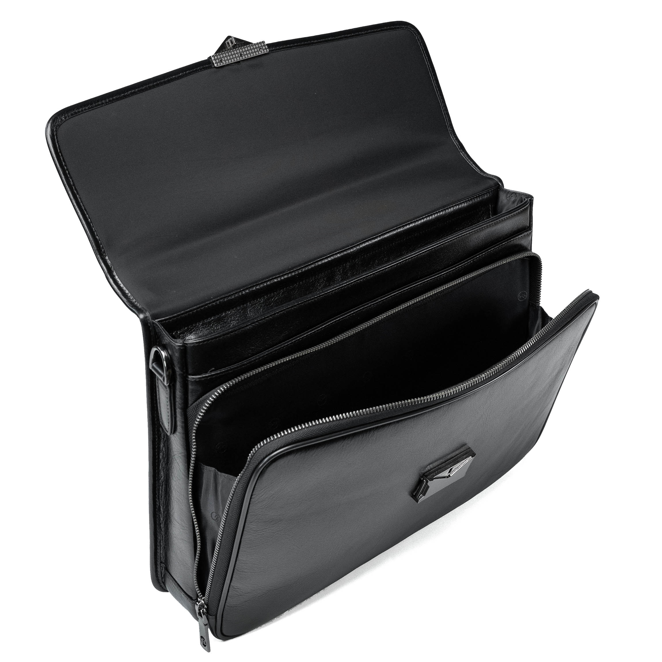 Serviette en cuir pour homme Aenso noir