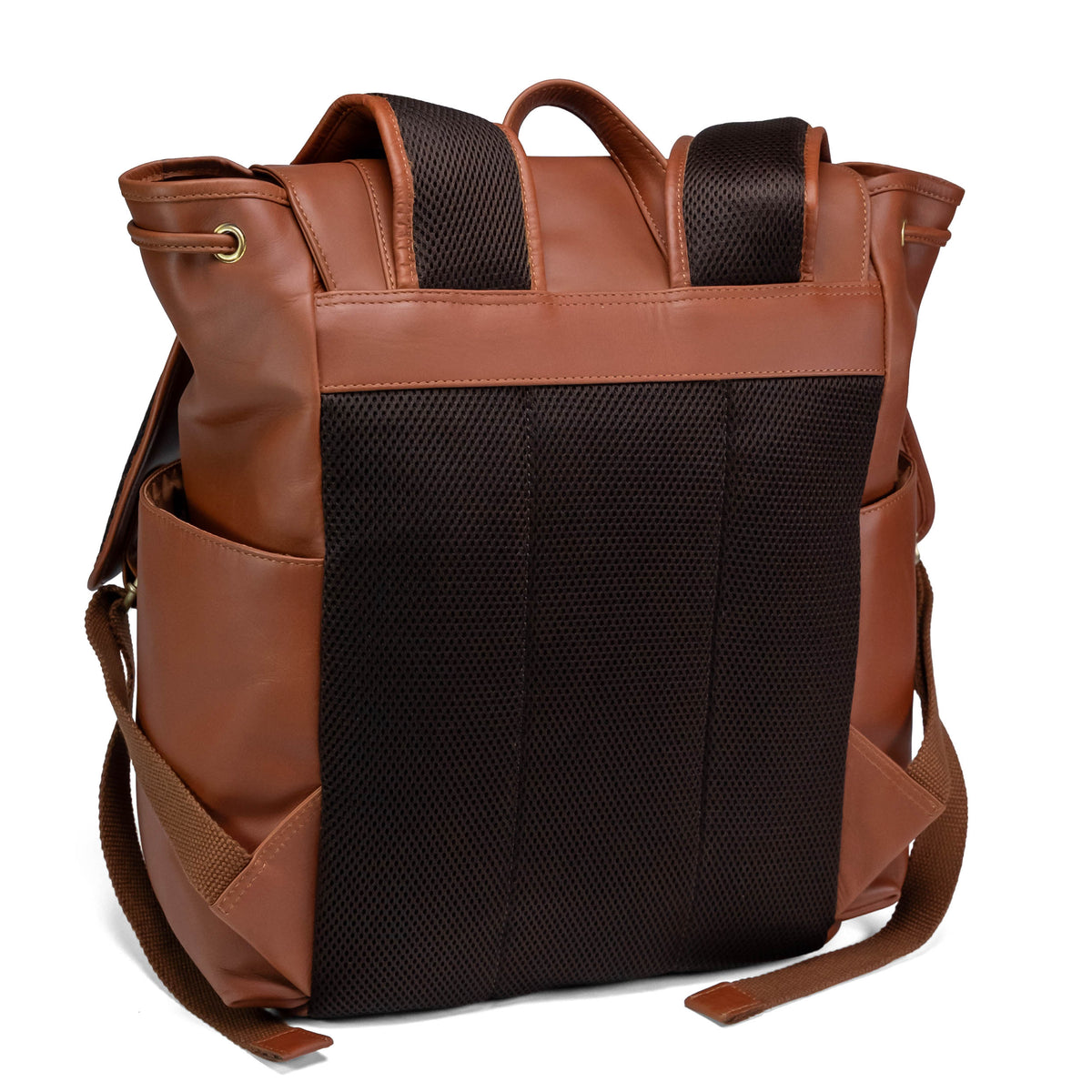 Valmio Noble Leather Backpack Dark Cognac