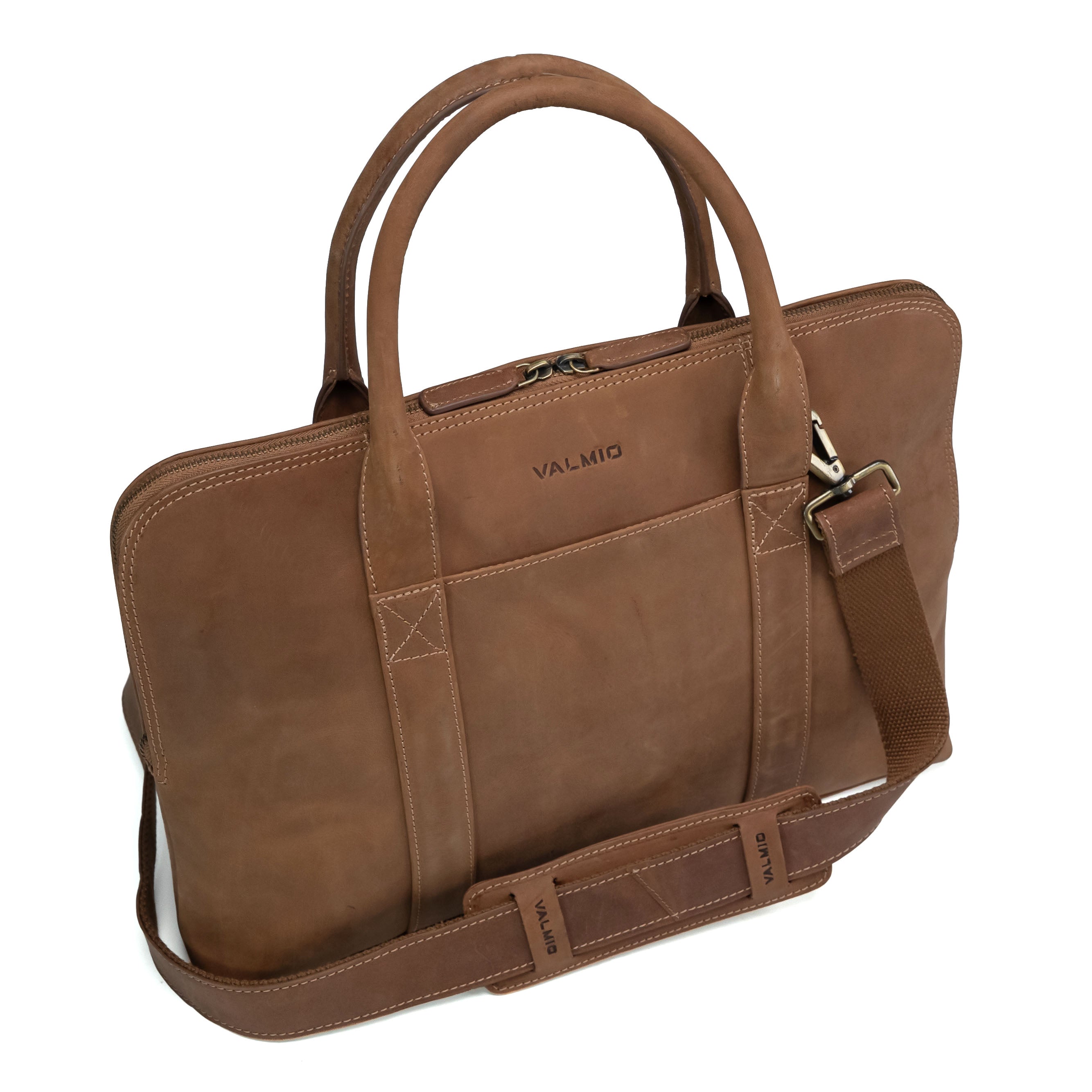 Valmio Suede Laptop Bag Brown