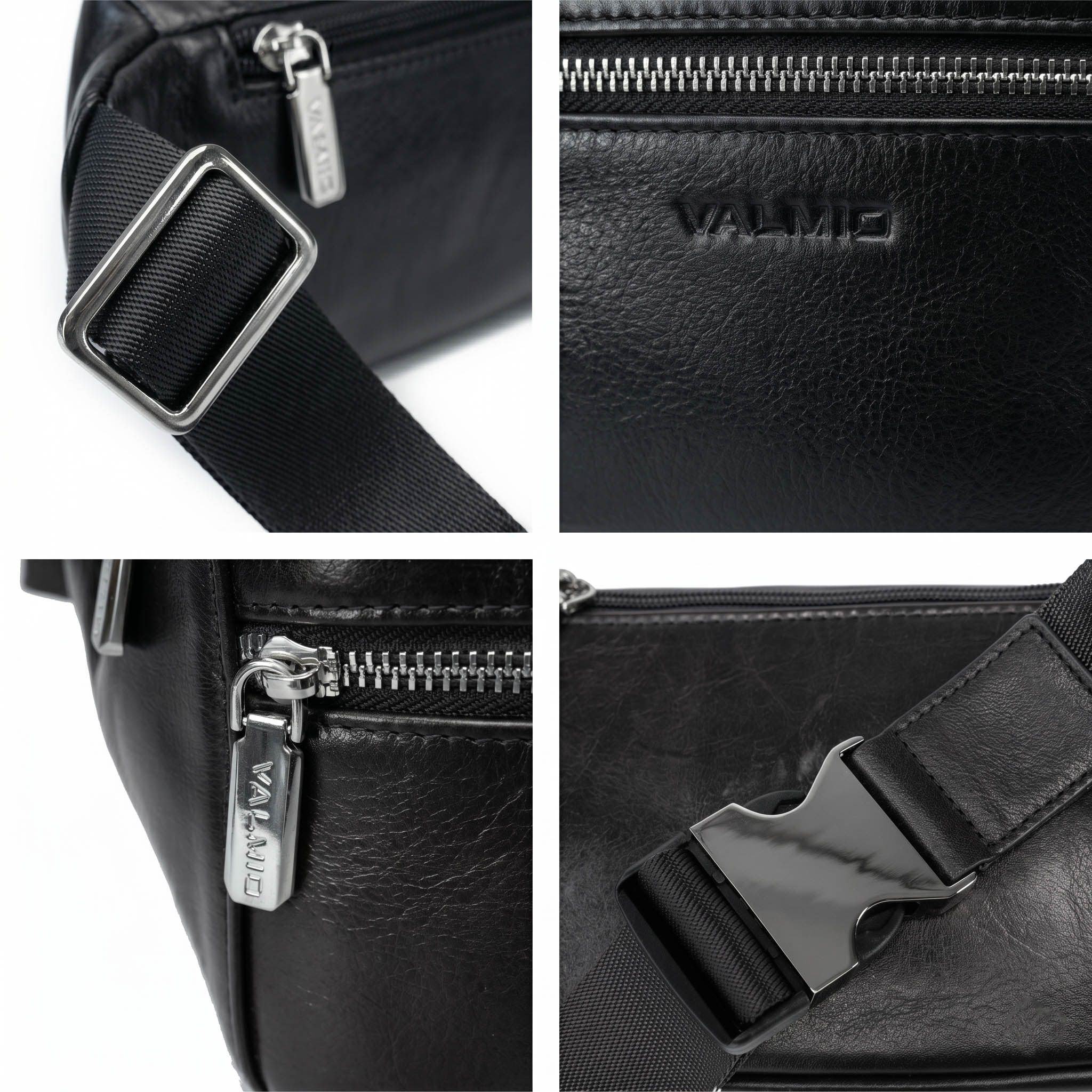 Valmio Gantry Herren Leder-Gürteltasche - schwarz