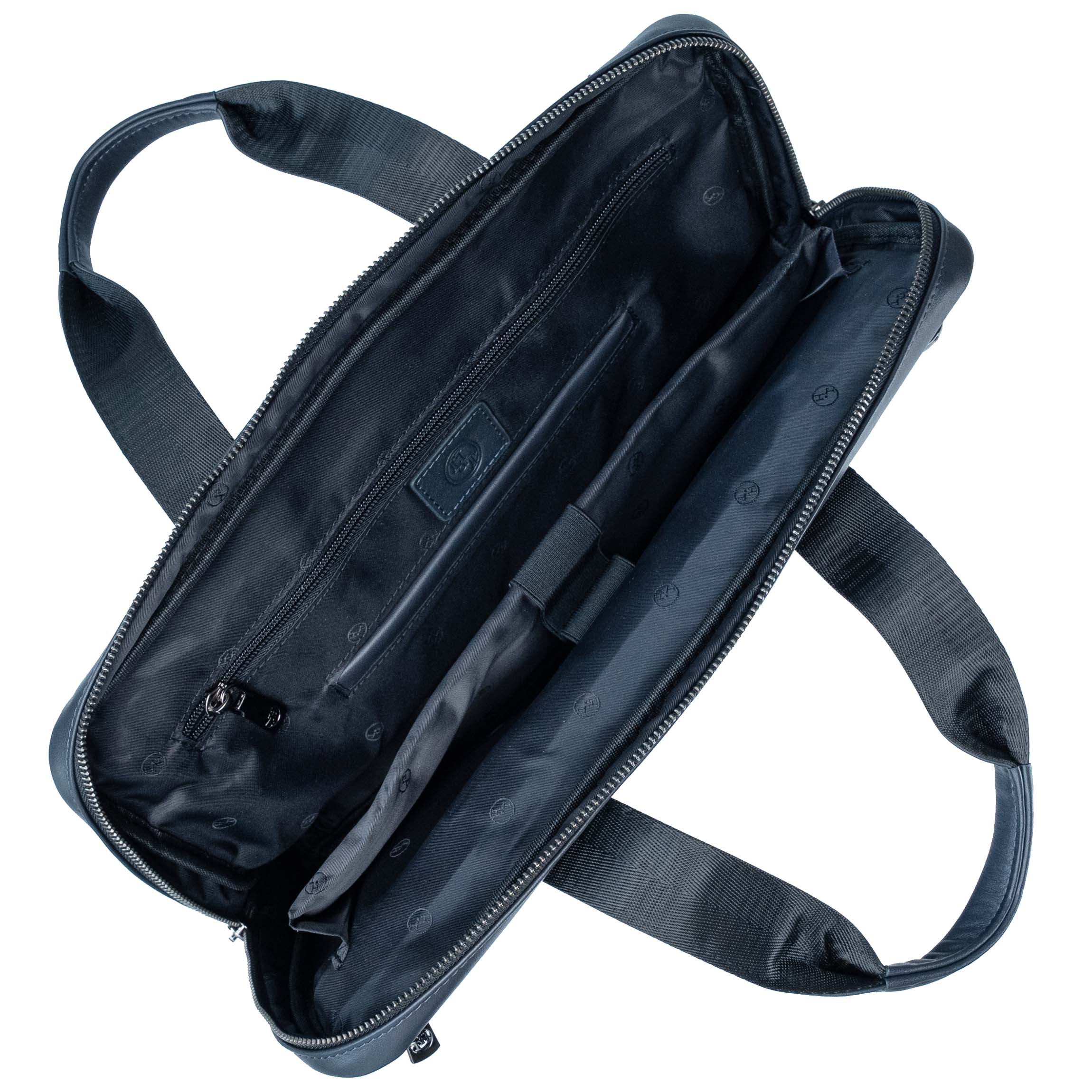 Genry leather laptop bag - blue