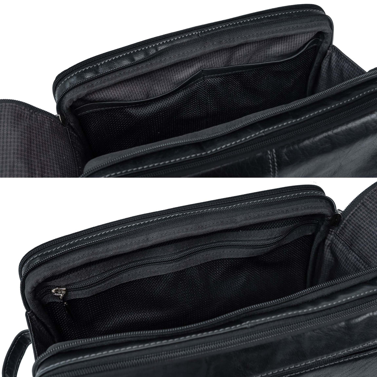 Trousse de toilette en cuir Valmio Focus noire