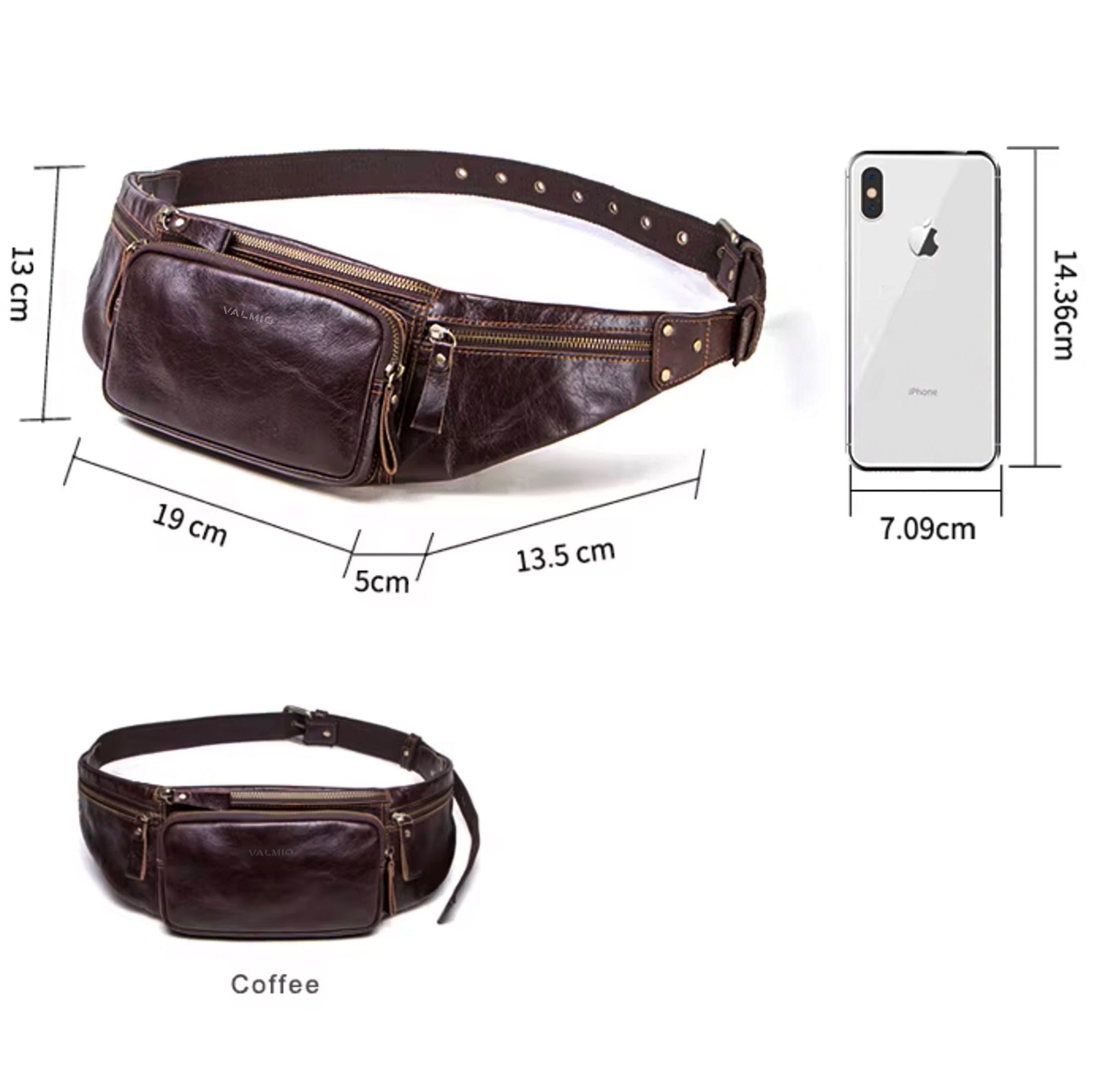 Riñonera de cuero para hombre Marlow