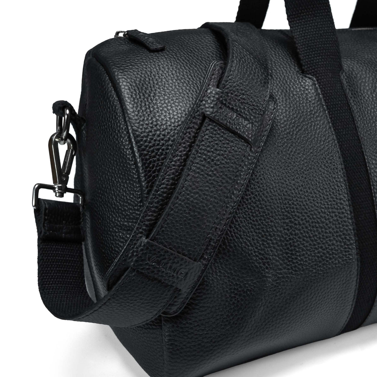 Valmio Comes Reisetasche aus Leder Schwarz