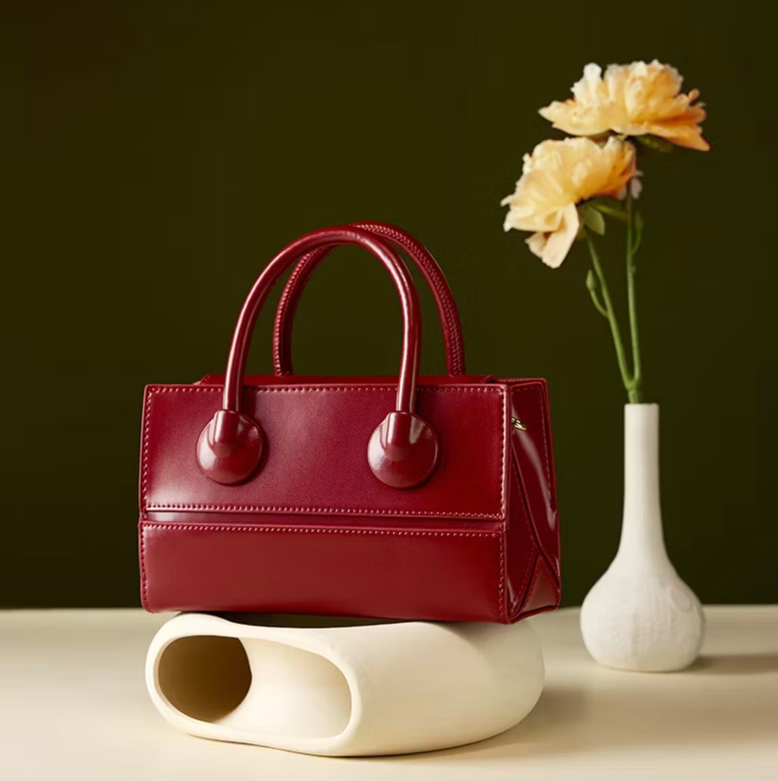 Bolso de mujer Valmio Helina de cuero - rojo