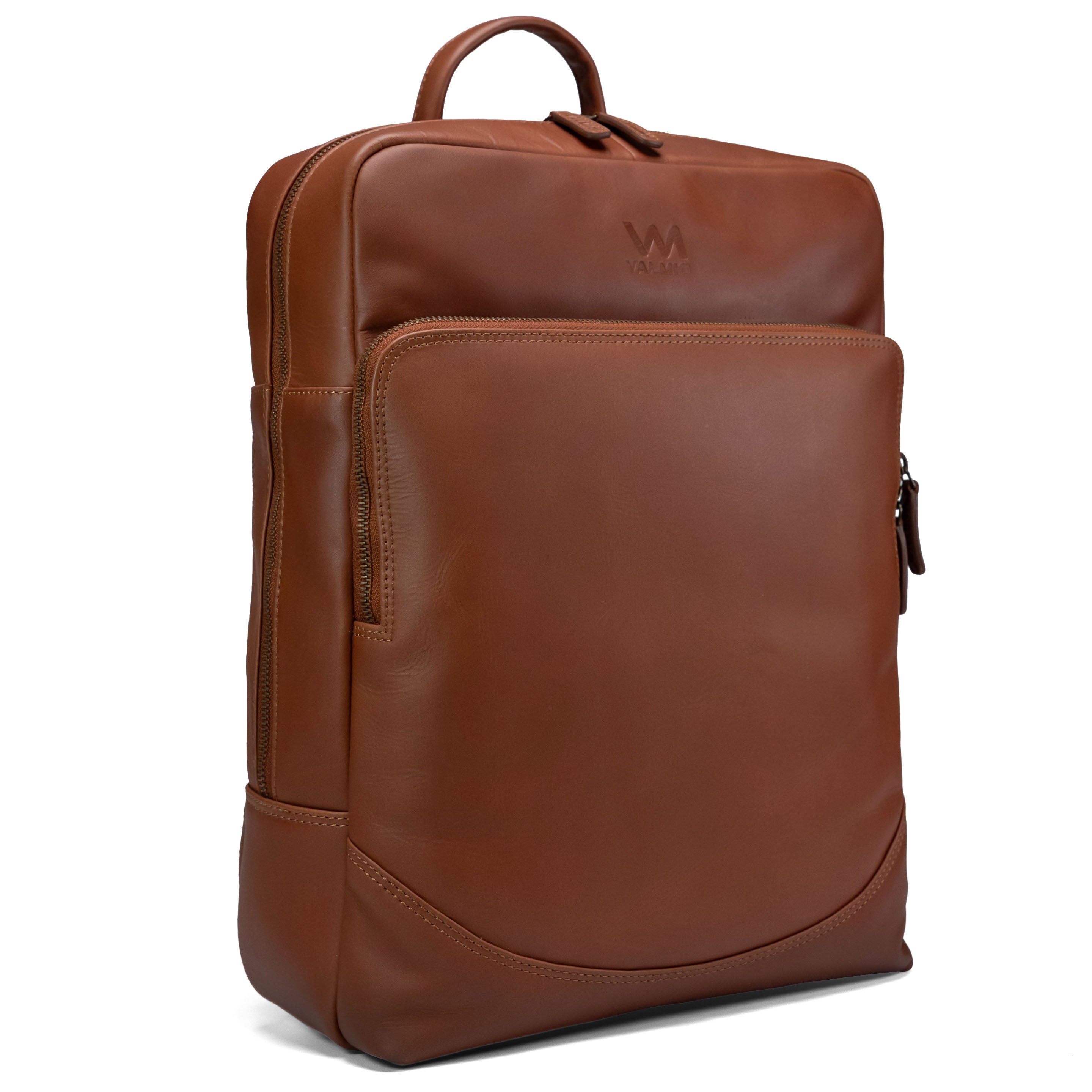 Valmio Axis Leather Backpack Cognac