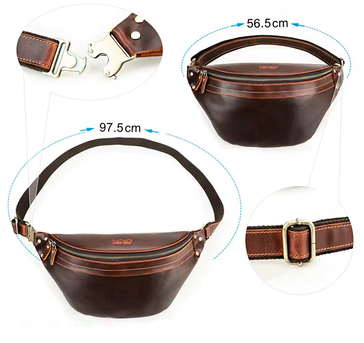 Bolso cinturón de cuero para hombre Crost