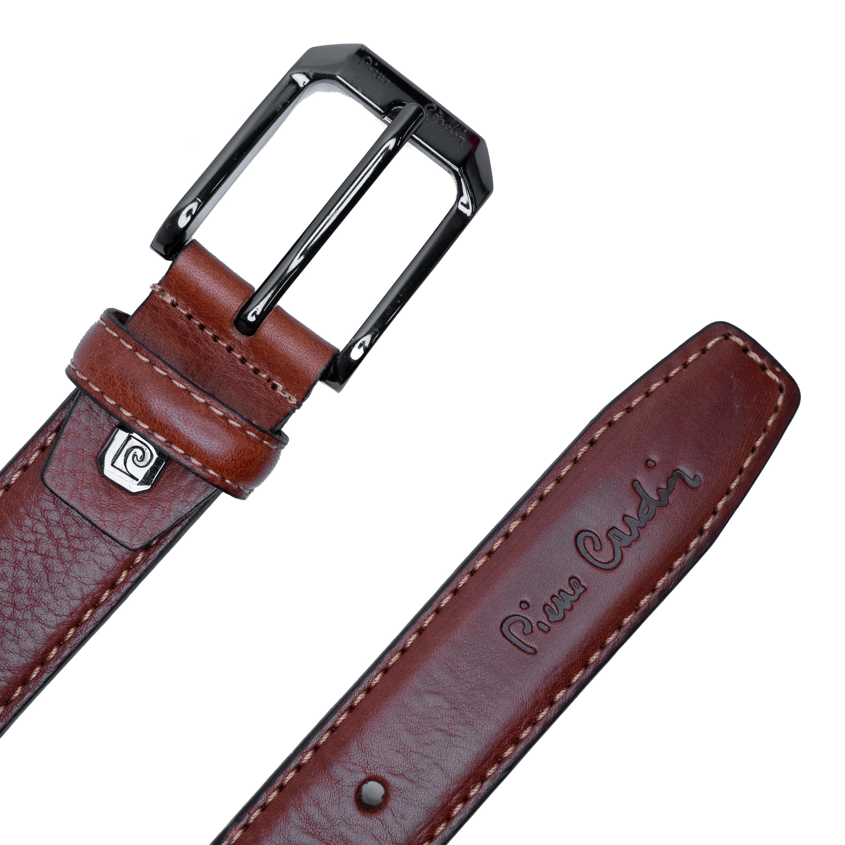 Leather belt Pierre Cardin AUT 3101 COGNAC