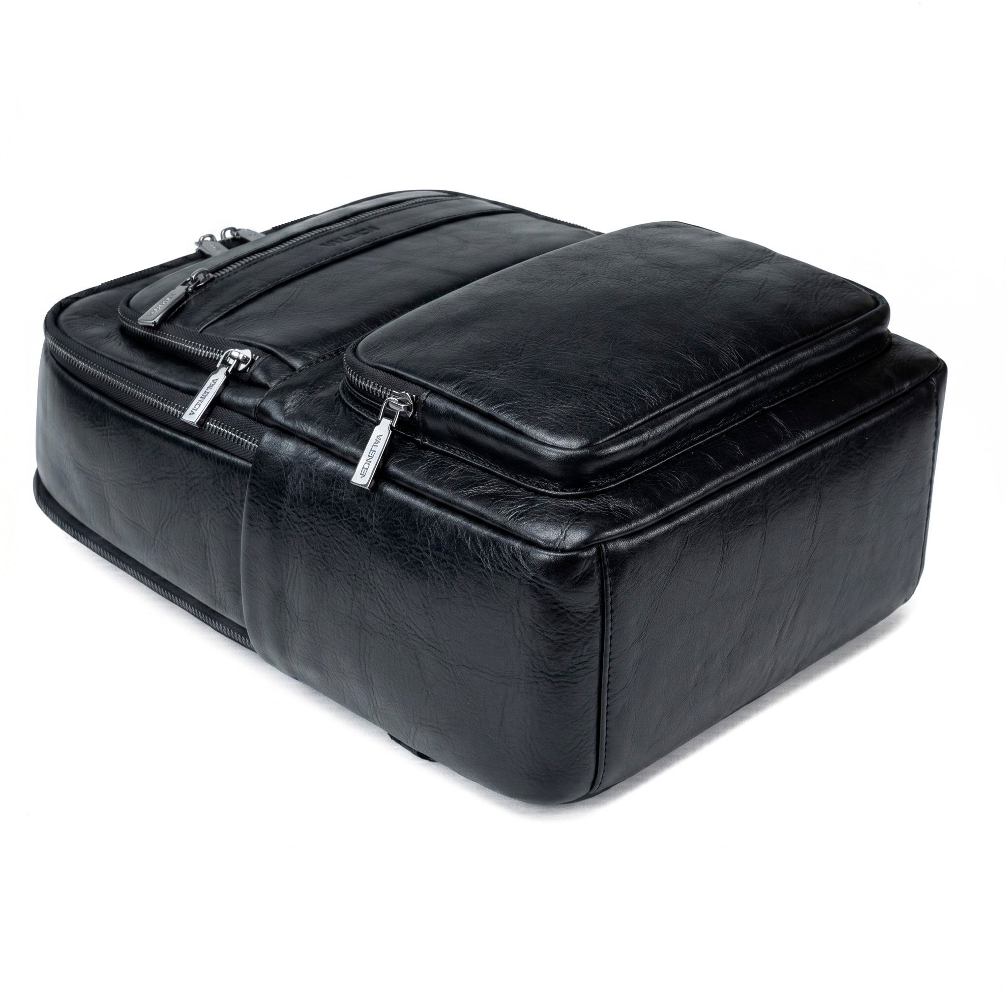 Sac à dos en cuir de luxe Valmio Kordon - noir