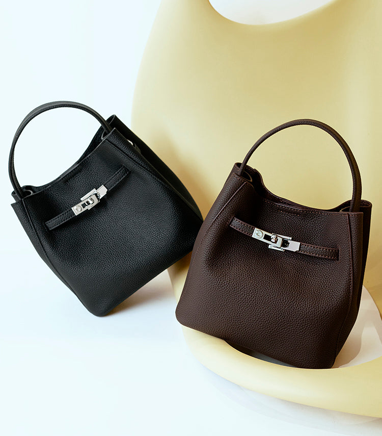 Sac à main pour femme en cuir Valmio Lonira - marron foncé