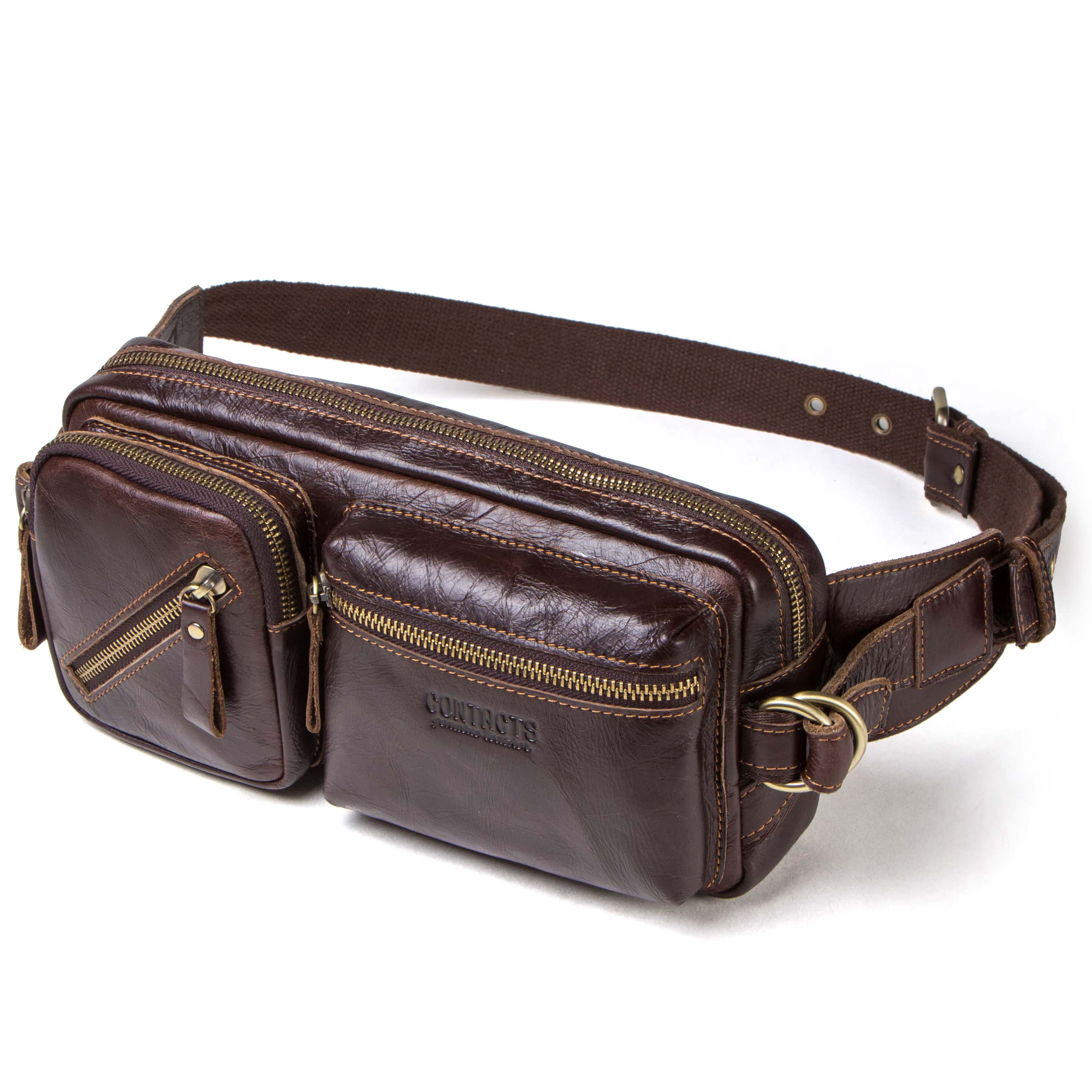 Bolso cinturón de cuero para hombre Mars