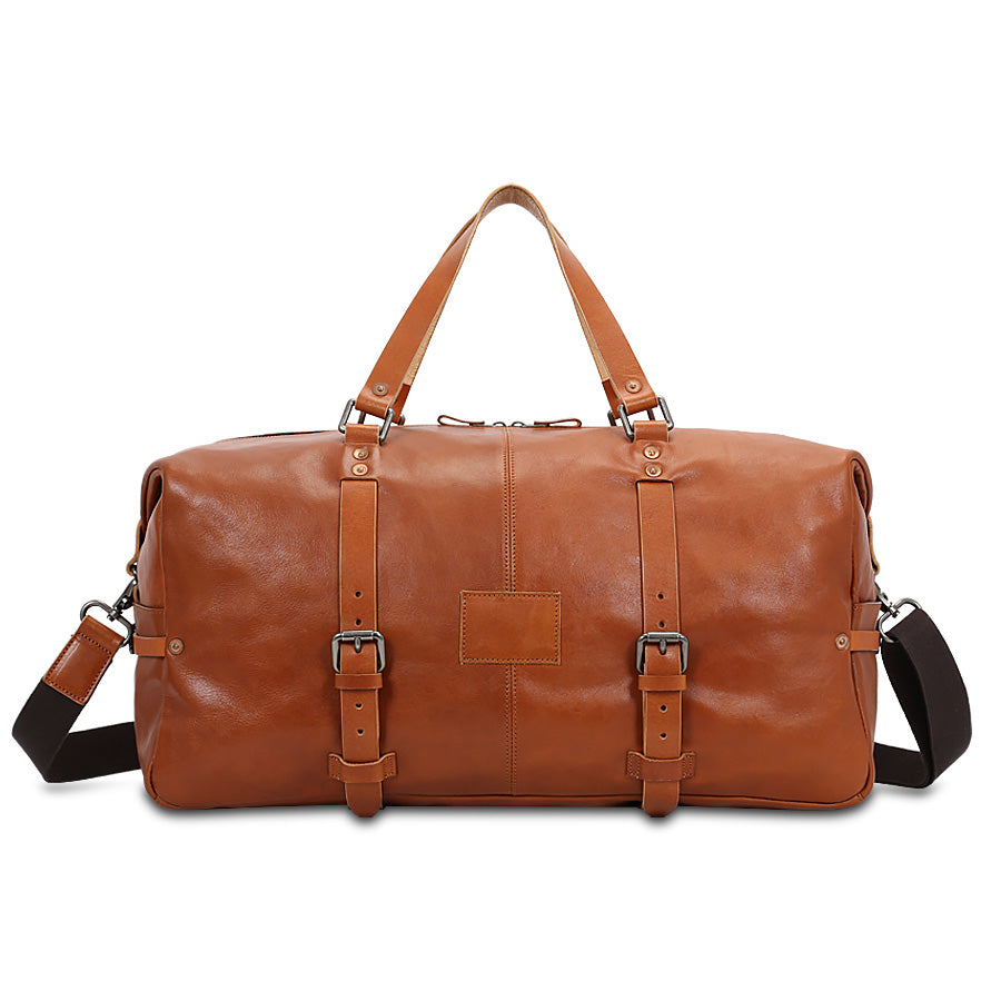 Bolsa de viaje de cuero marrón Valmio Raven