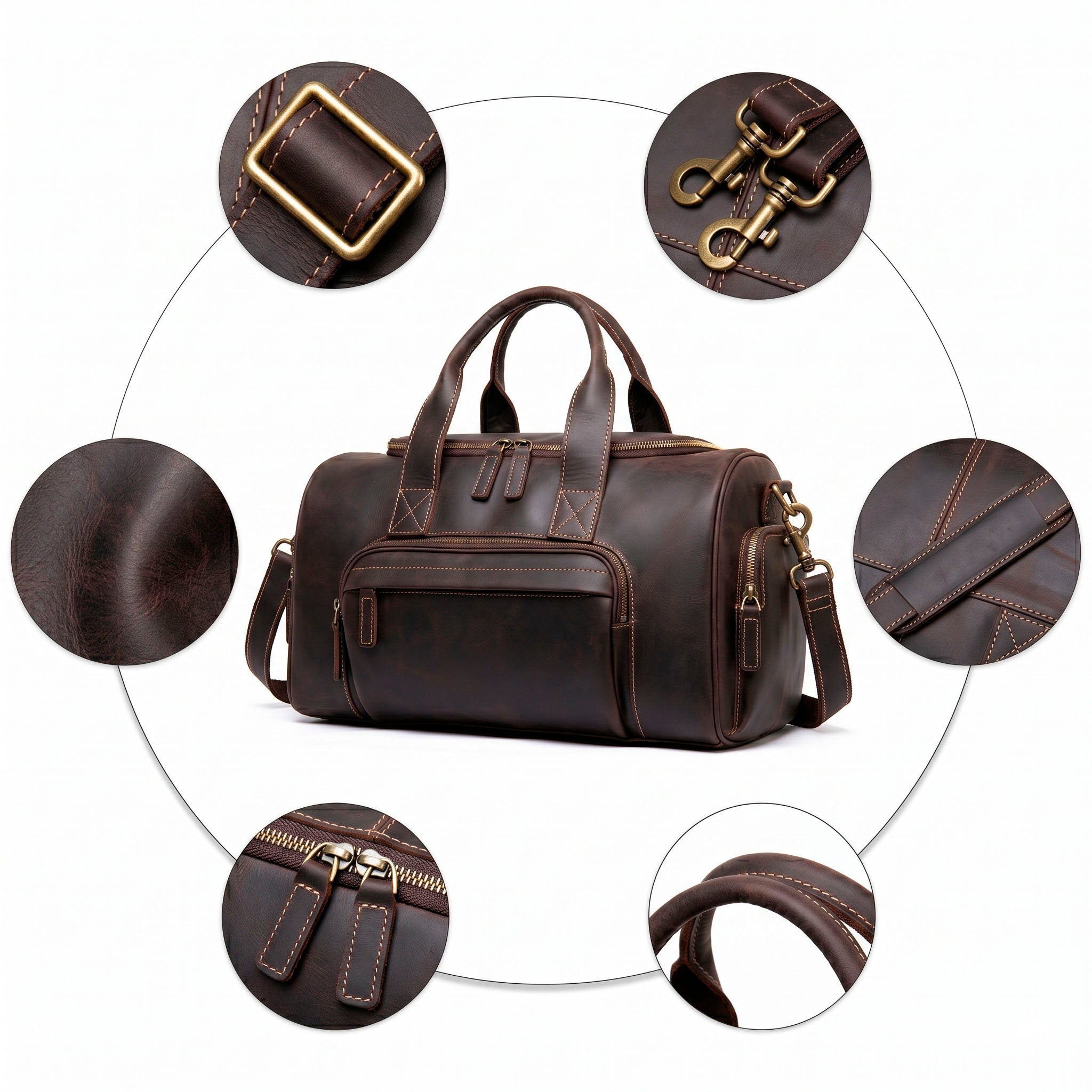 Sac de voyage week-end Valmio Como – brun foncé