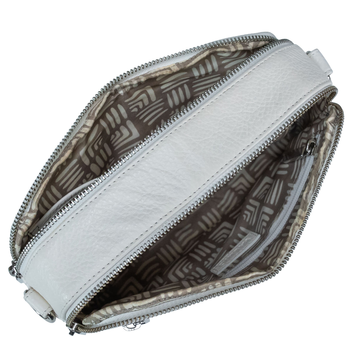 Valmio Fide Women's Leather Crossbody Bag - White