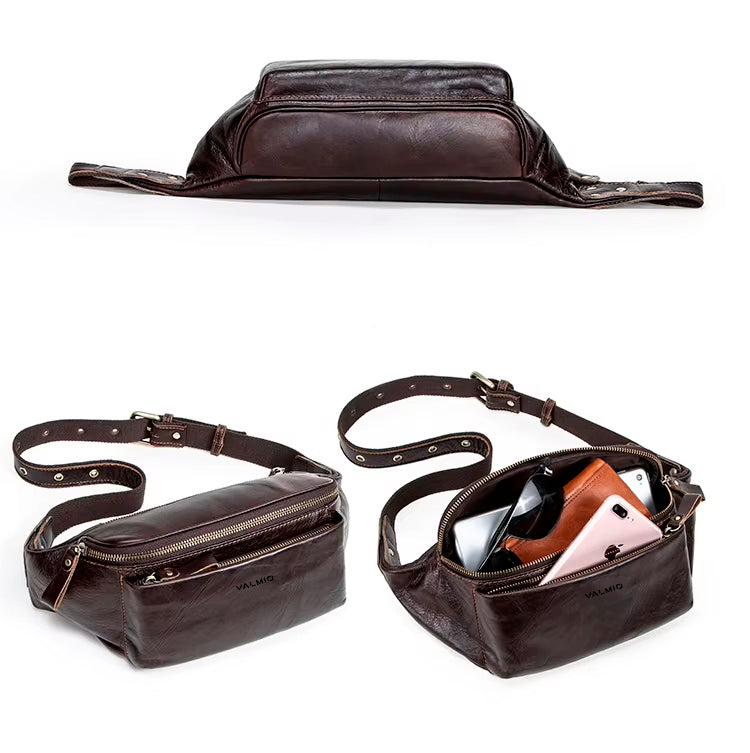 Bolso cinturón de cuero para hombre Valmio Rolls