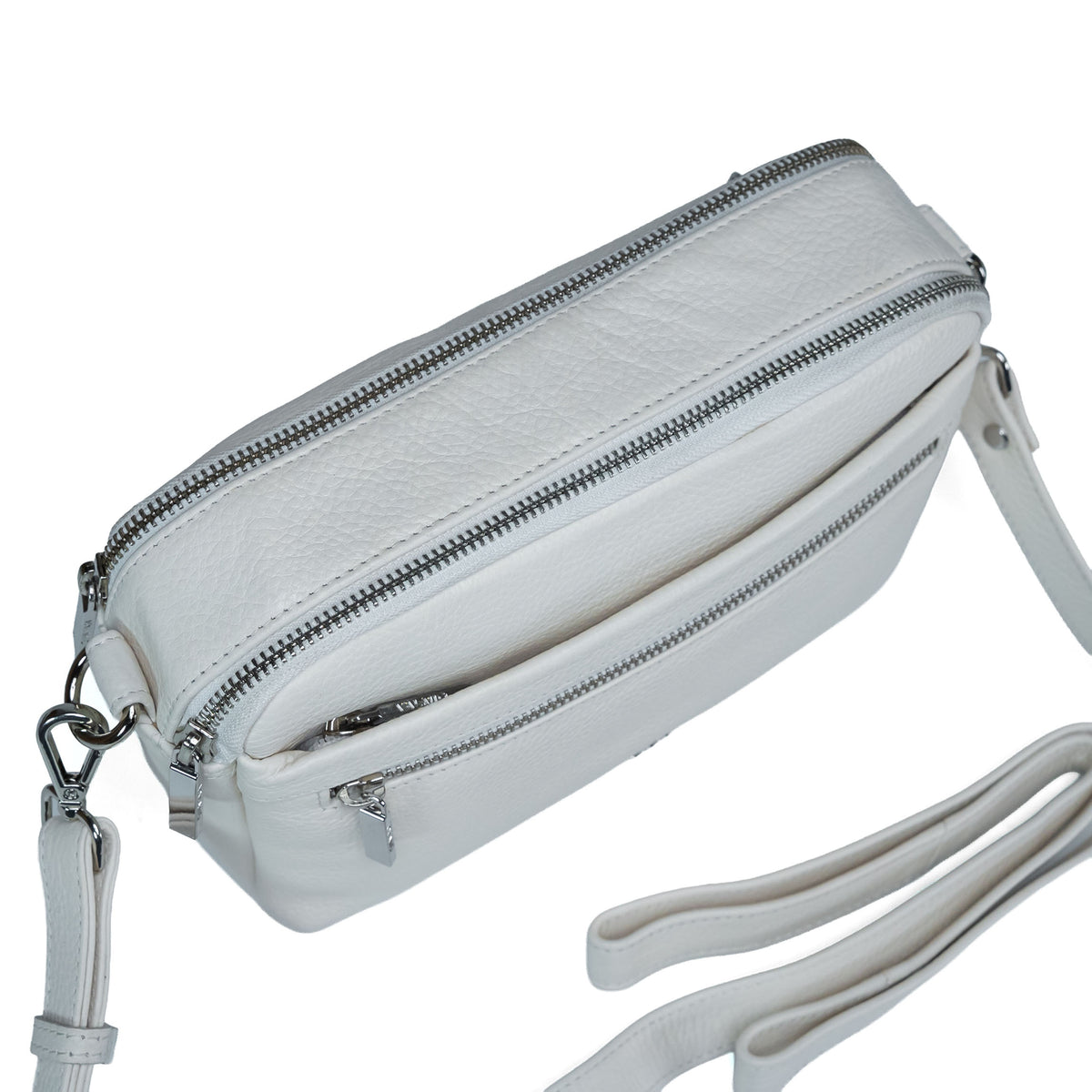 Valmio Fide Women's Leather Crossbody Bag - White