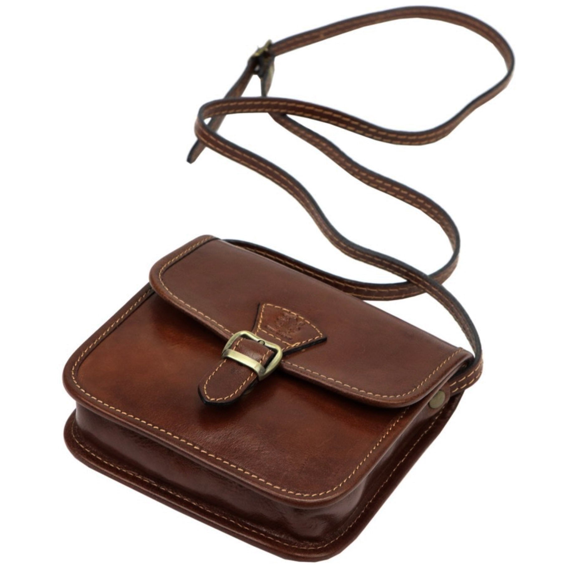 Leather women's handbag FLORENCE 134 brown