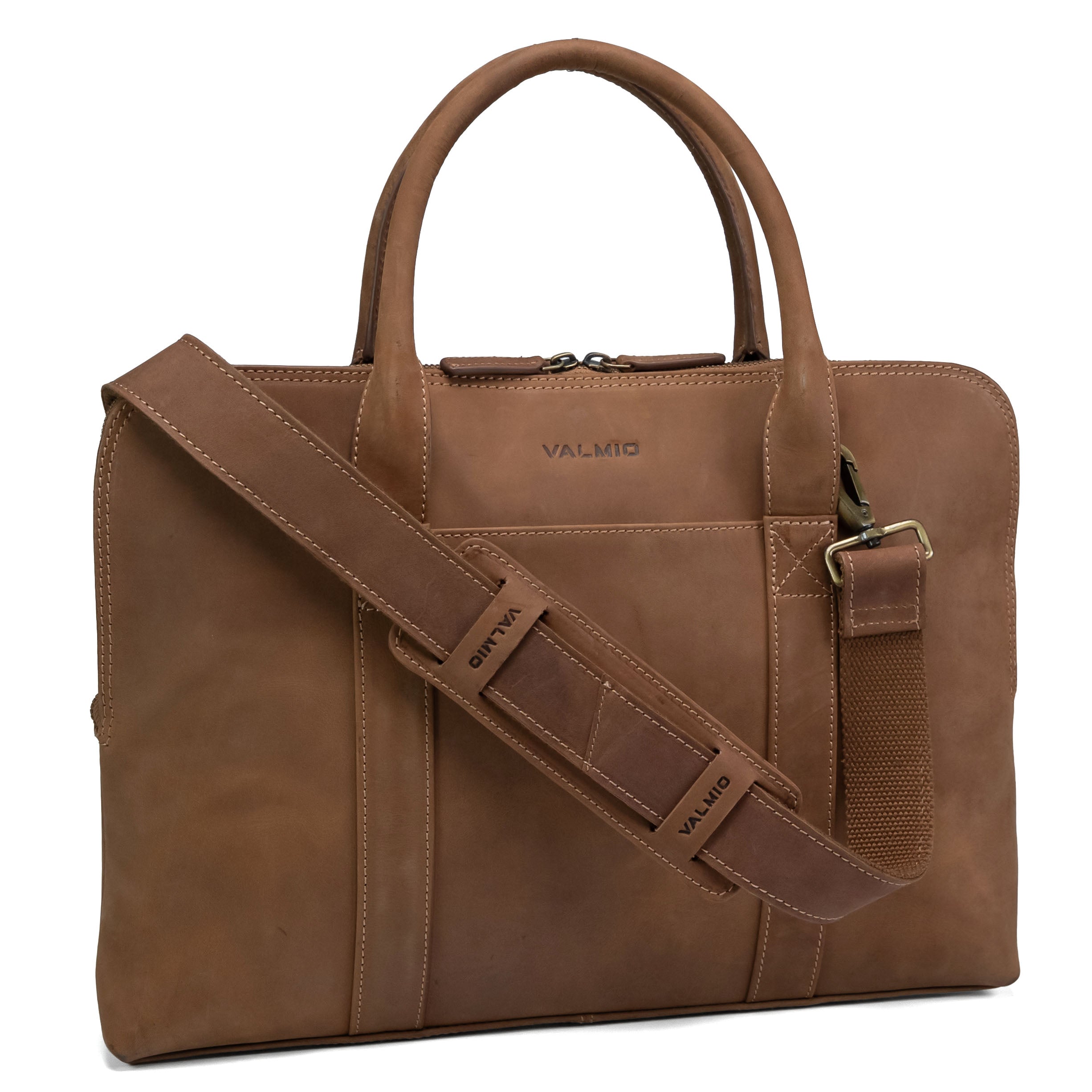 Valmio Suede Laptop Bag Brown