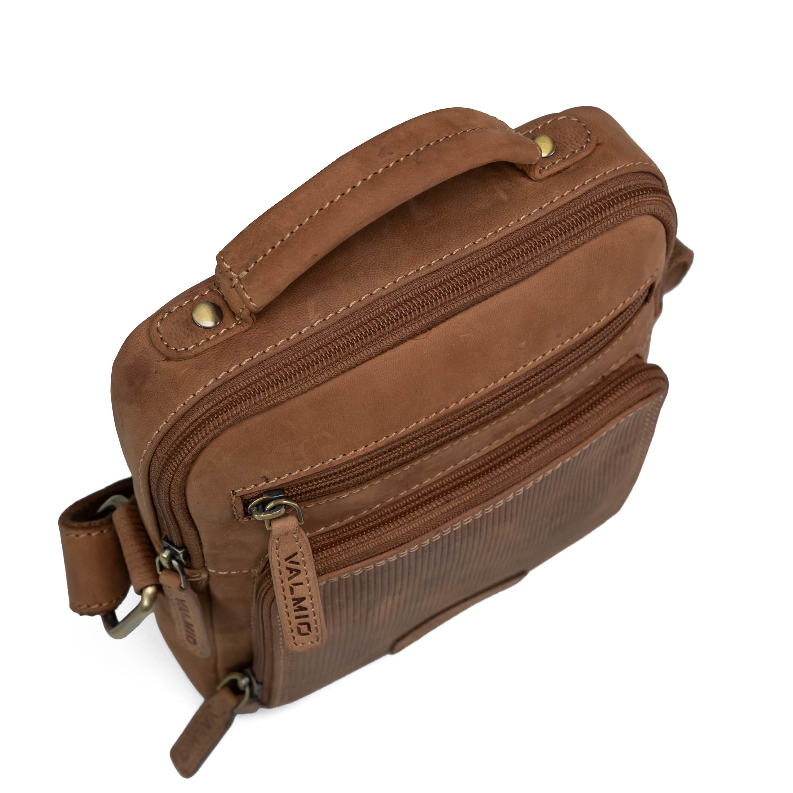 Bolso de hombro Valmio Craft color tostado oscuro