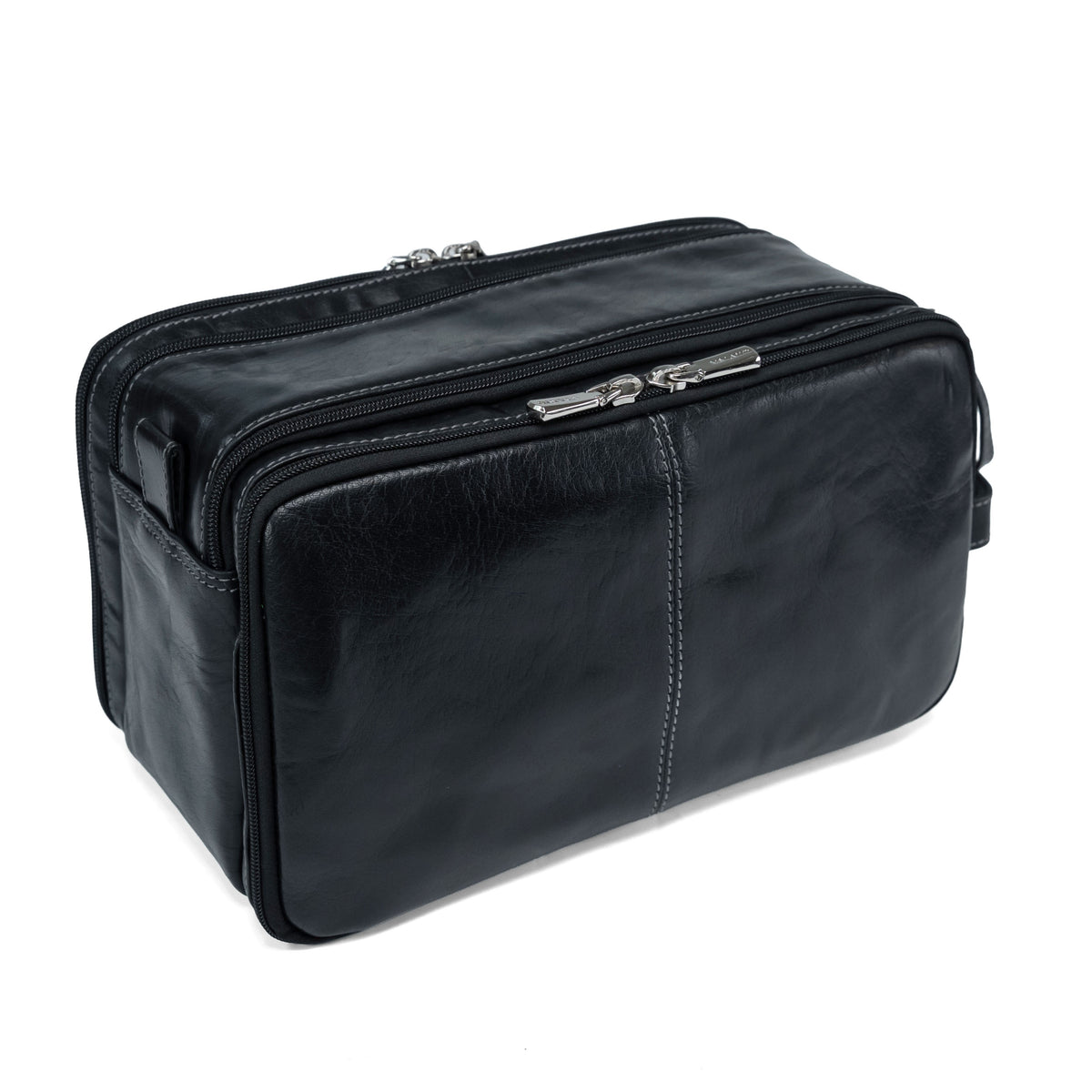 Trousse de toilette en cuir Valmio Focus noire