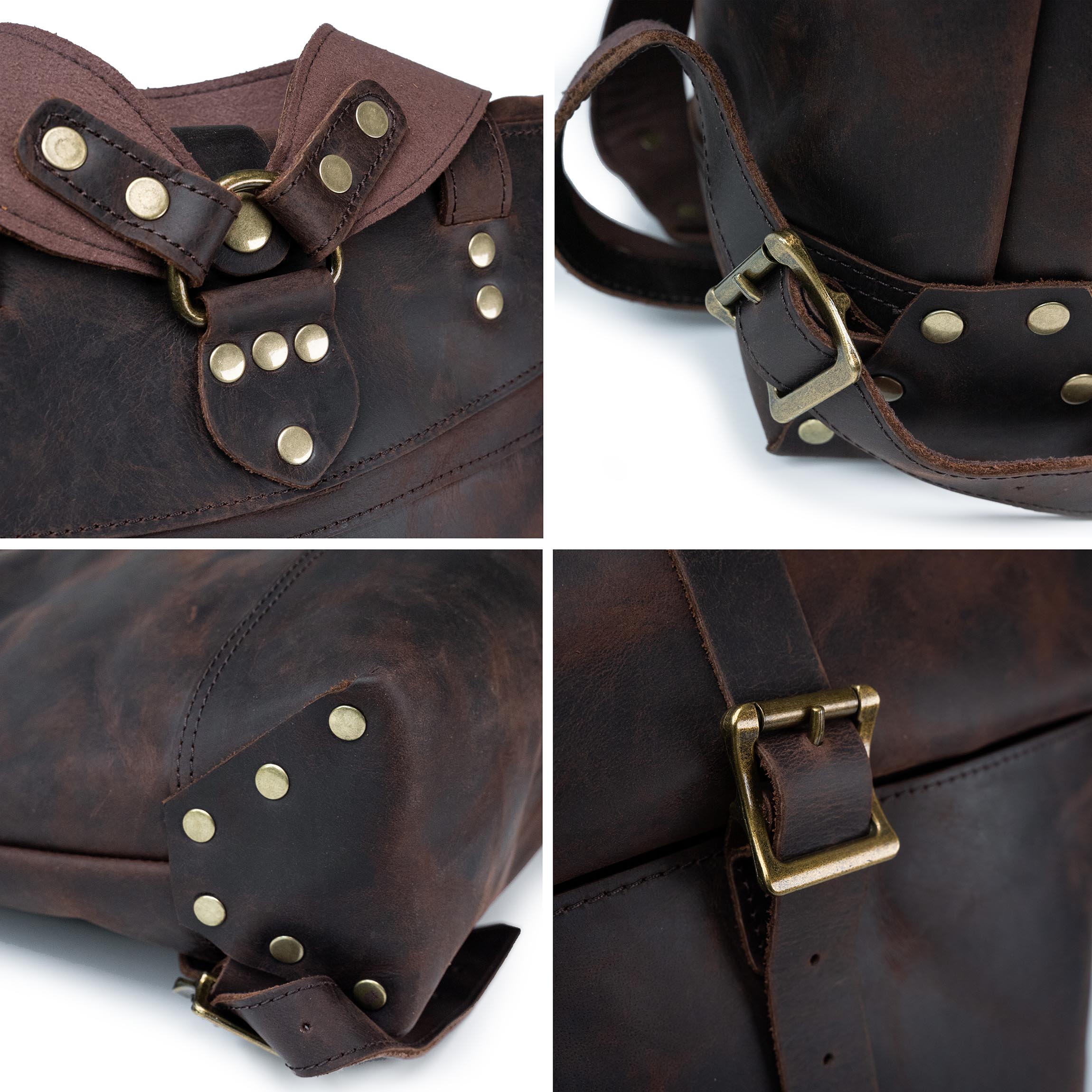 Valmio Astorsen Roll-Top Leather Backpack - CRB Brown
