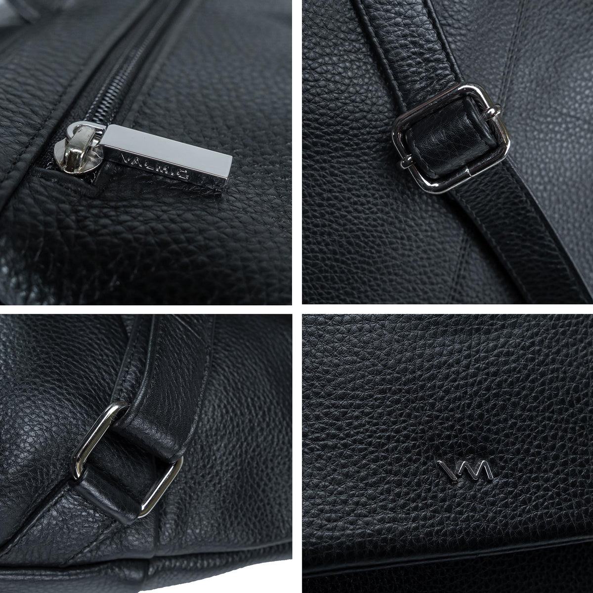 Valmio Loro Damen-Rucksack aus Vollnarbenleder in Schwarz
