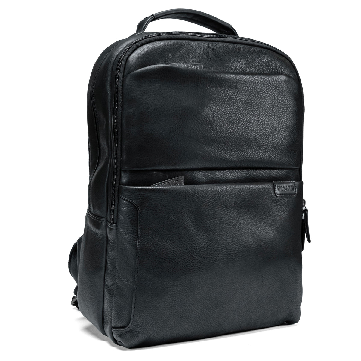 Valmio Lands Leather Backpack - Black