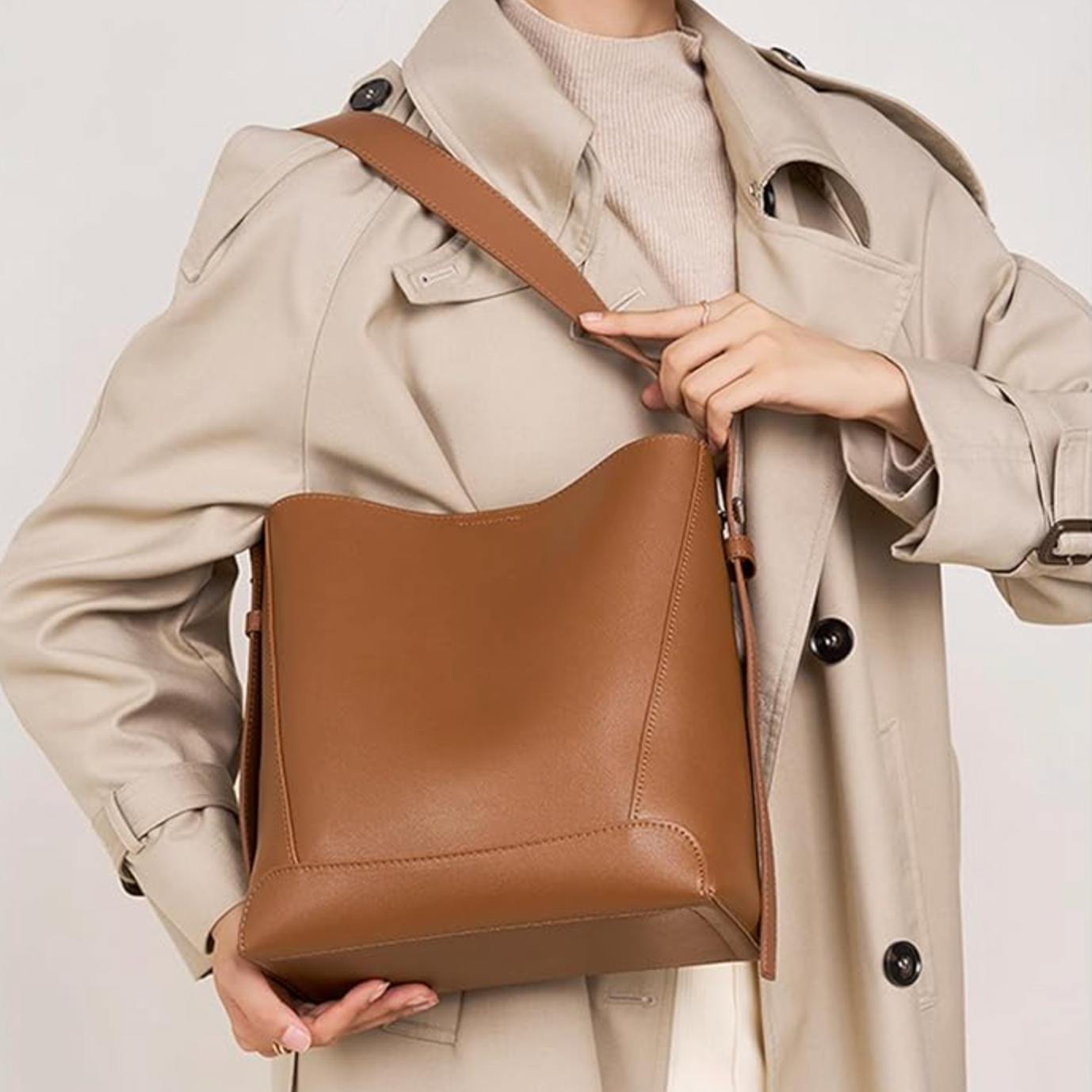 Valmio Jelina Leather Women's Bag - Beige
