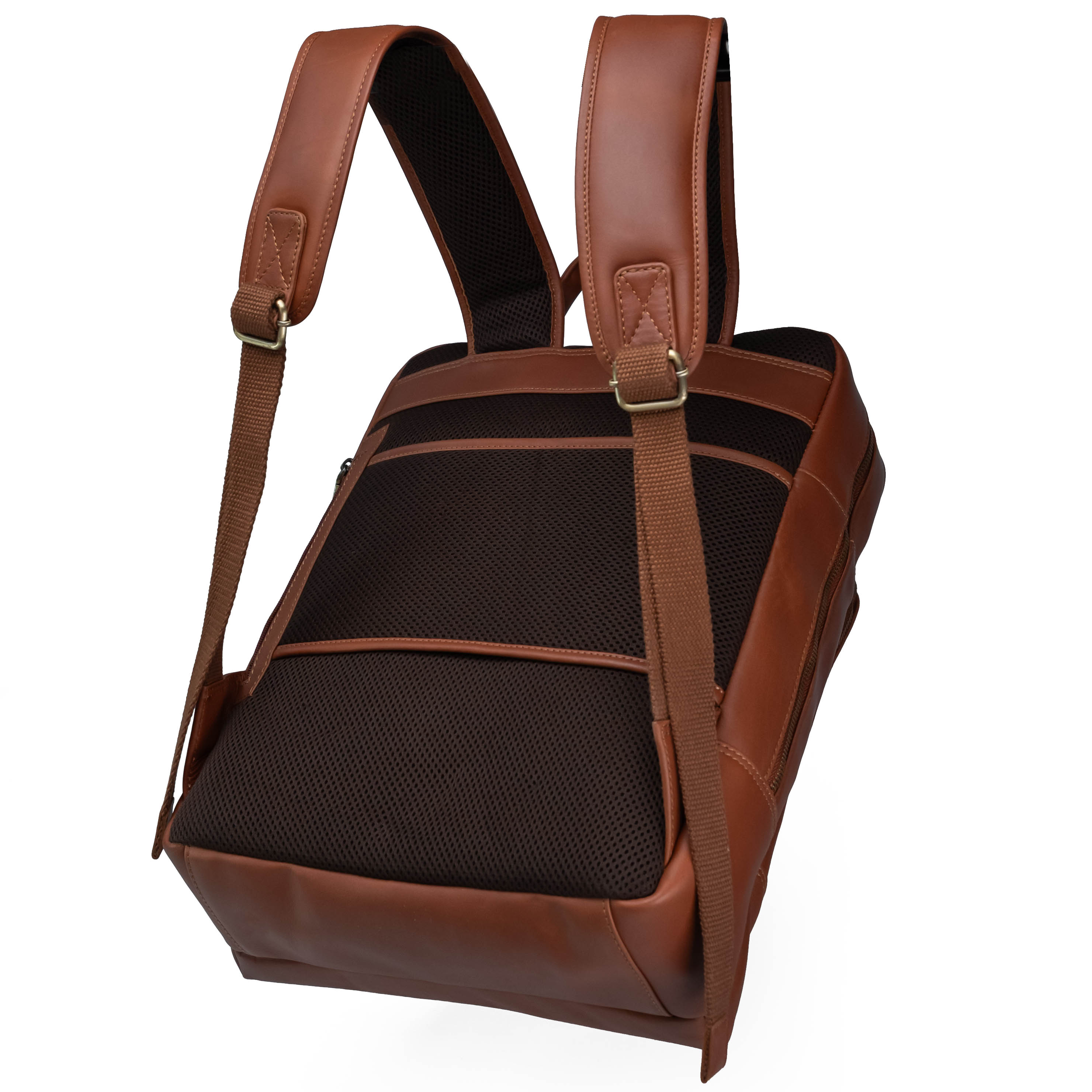 Valmio Axis Leather Backpack Cognac