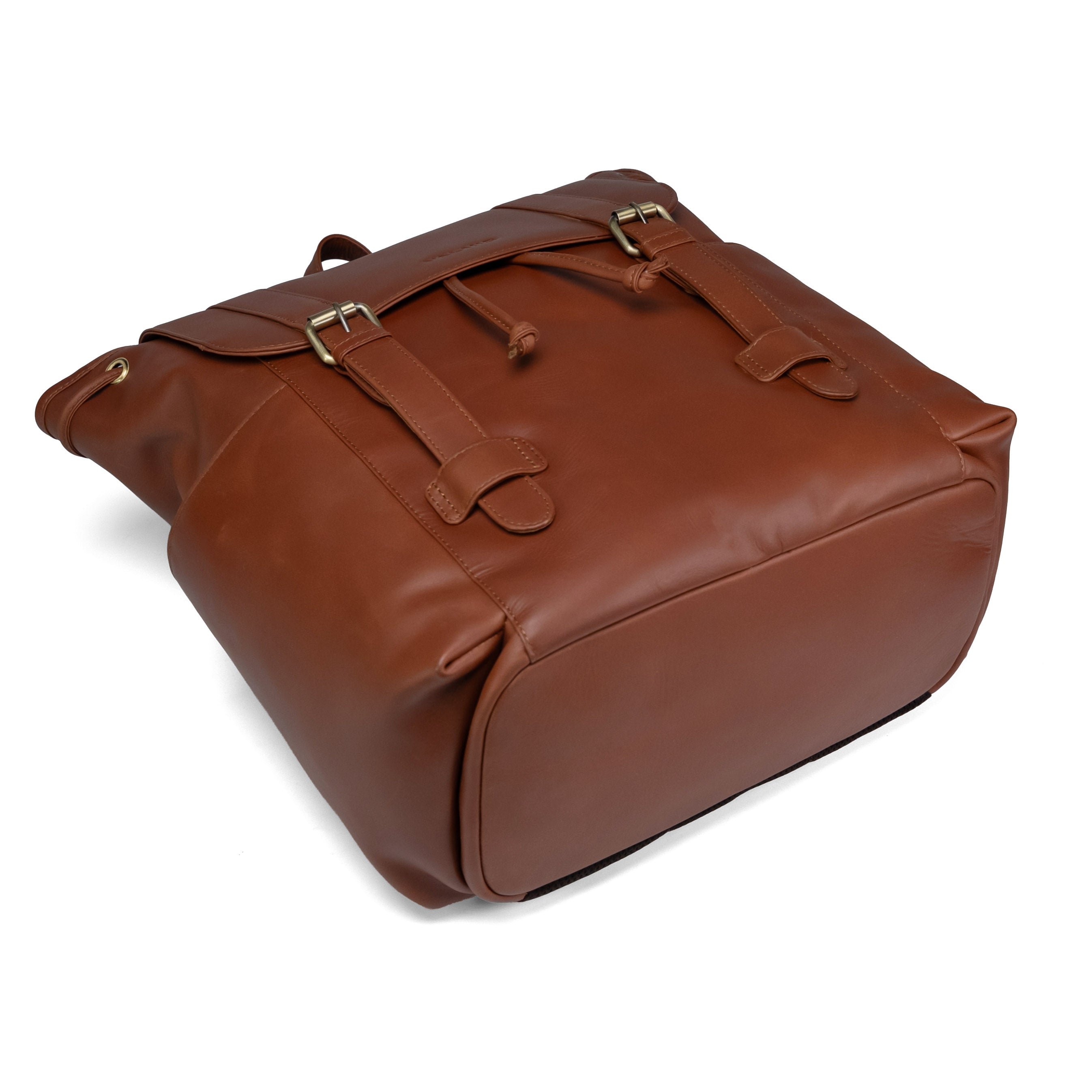 Valmio Noble Leather Backpack Dark Cognac