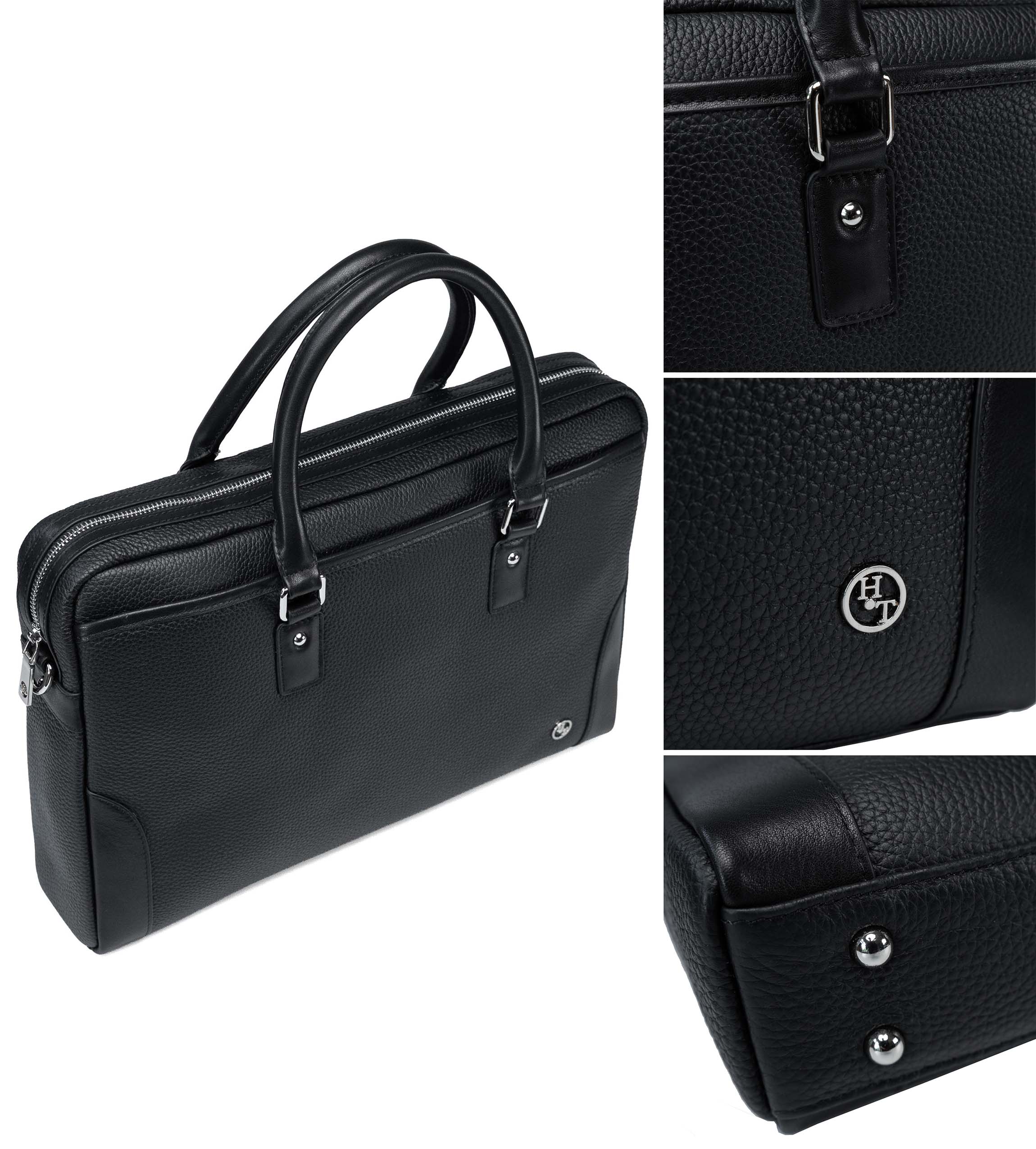 Sac d'affaires Forton en cuir noir