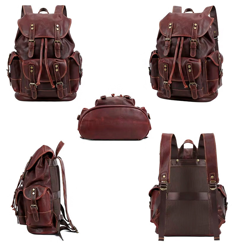 Sac à dos en cuir Valmio Norden - marron