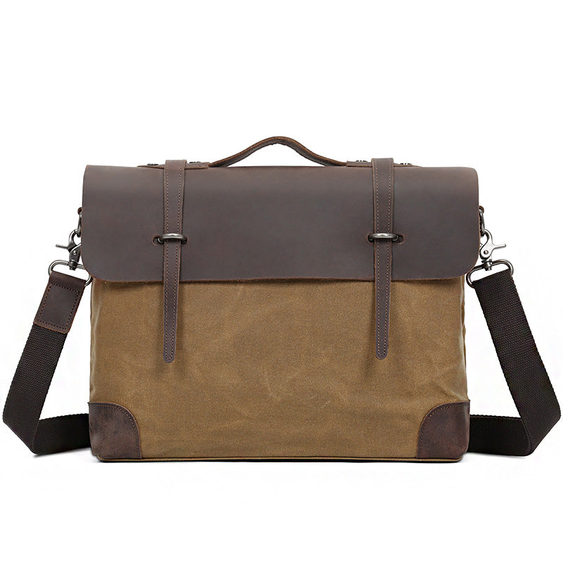 Serviette en cuir pour homme Valmio Weston – kaki sable