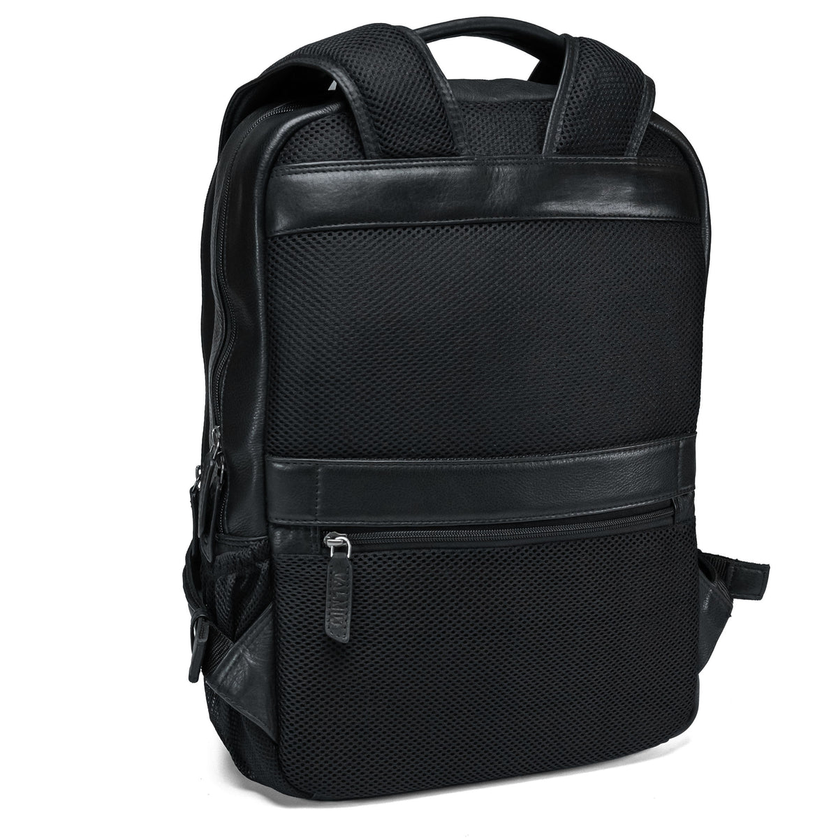 Valmio Lands Leather Backpack - Black