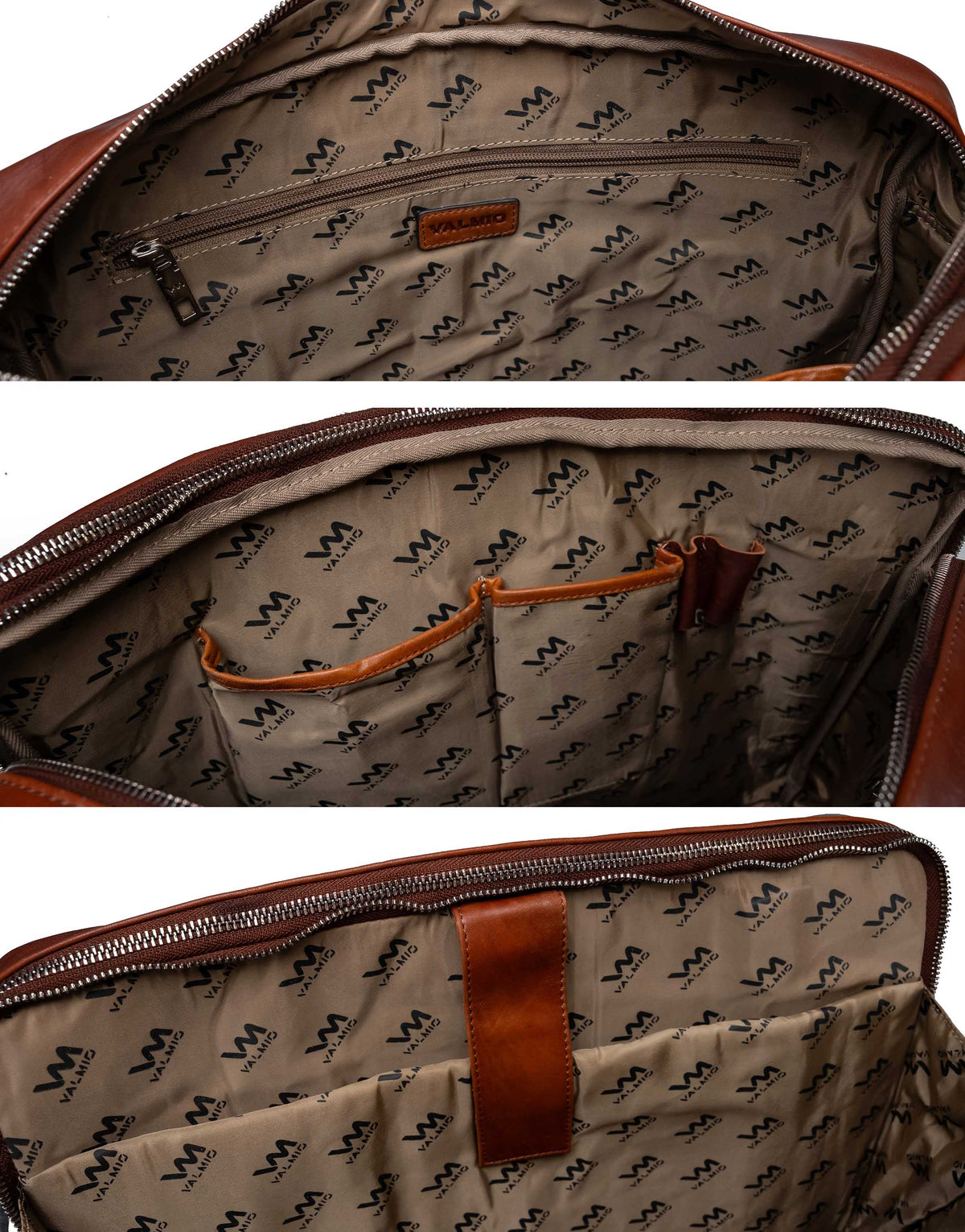 Valmio Assets Tasche aus echtem Leder Braun